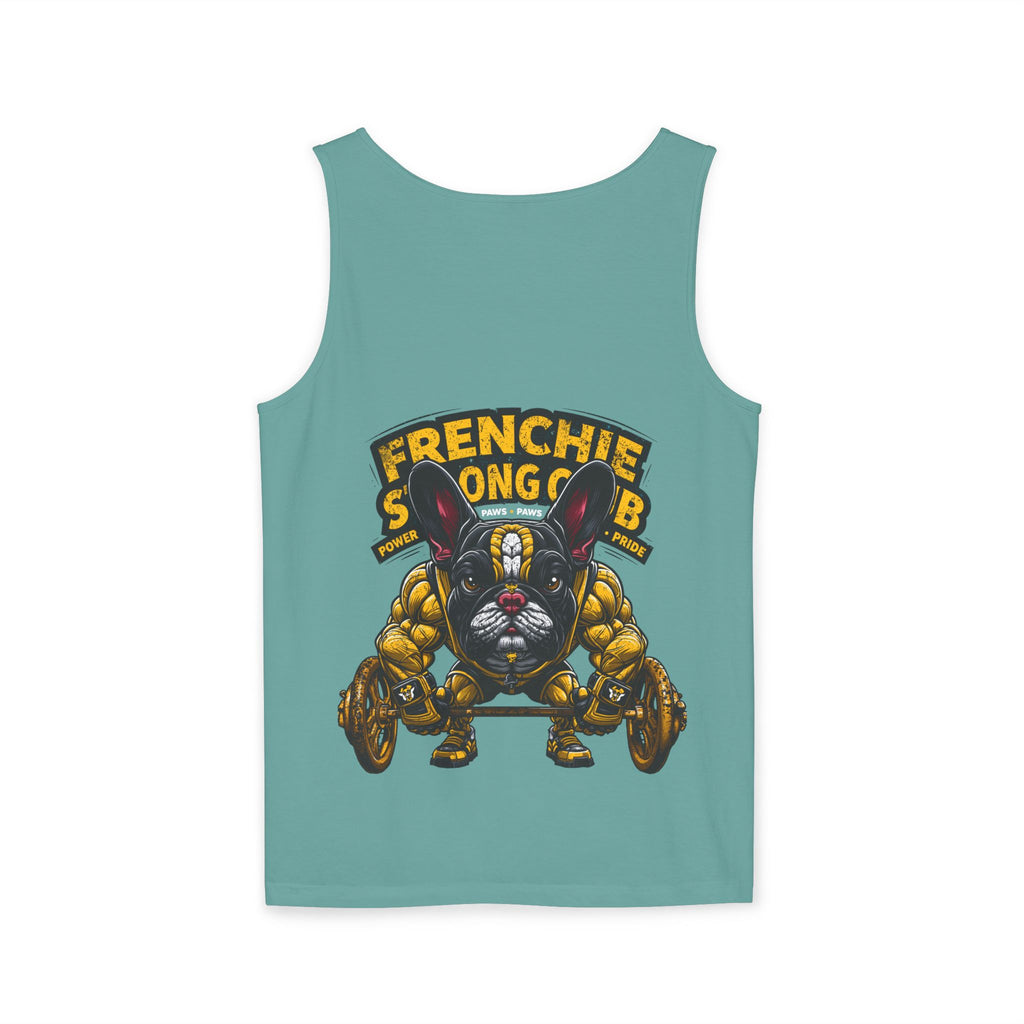 Power Paws Tank Top — "Frenchie Strong" Graphic Dog Fitness Tank
