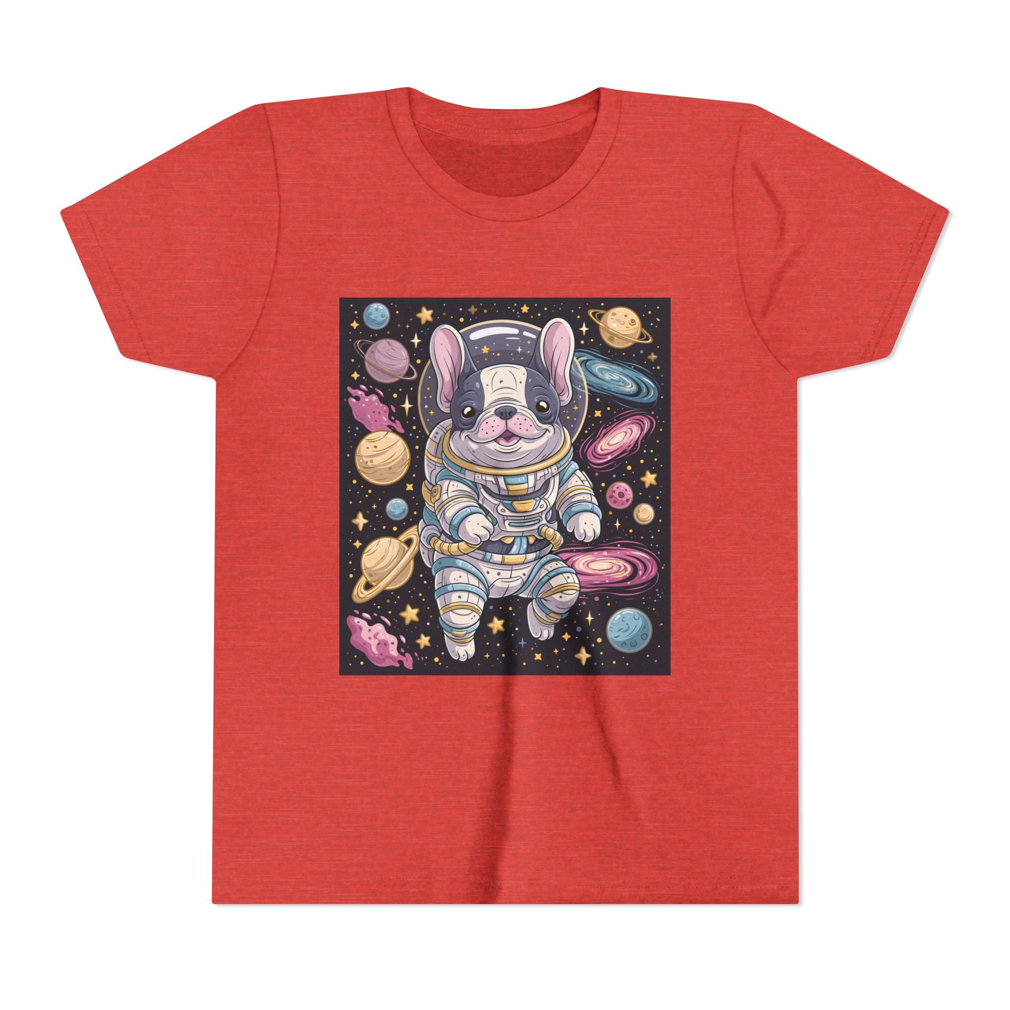 Kids Astronaut French Bulldog Tee — Space Puppy Graphic Youth T‑Shirt