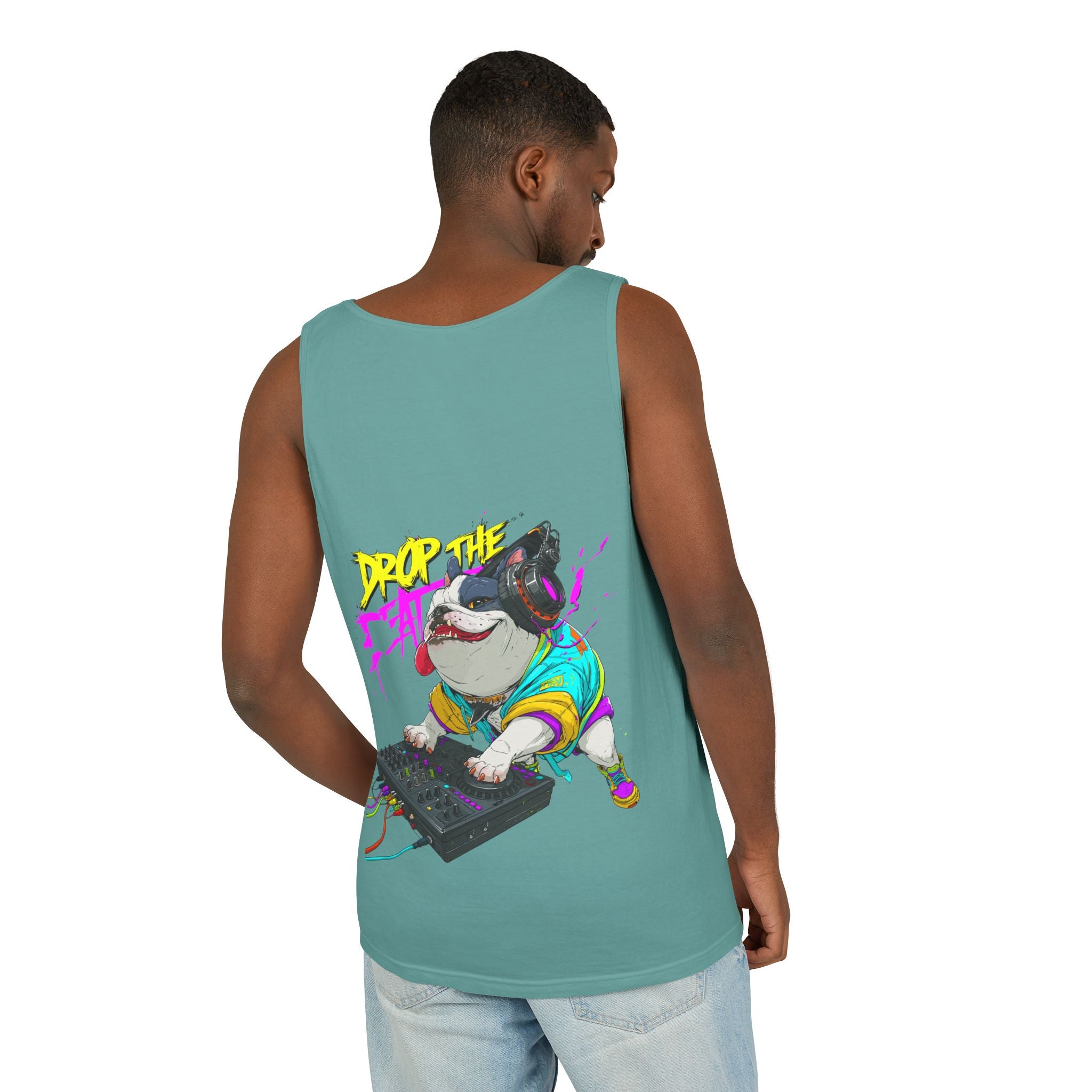 DJ French Bulldog Tank Top – EDM Festival Sleeveless Shirt for Frenchie Lovers