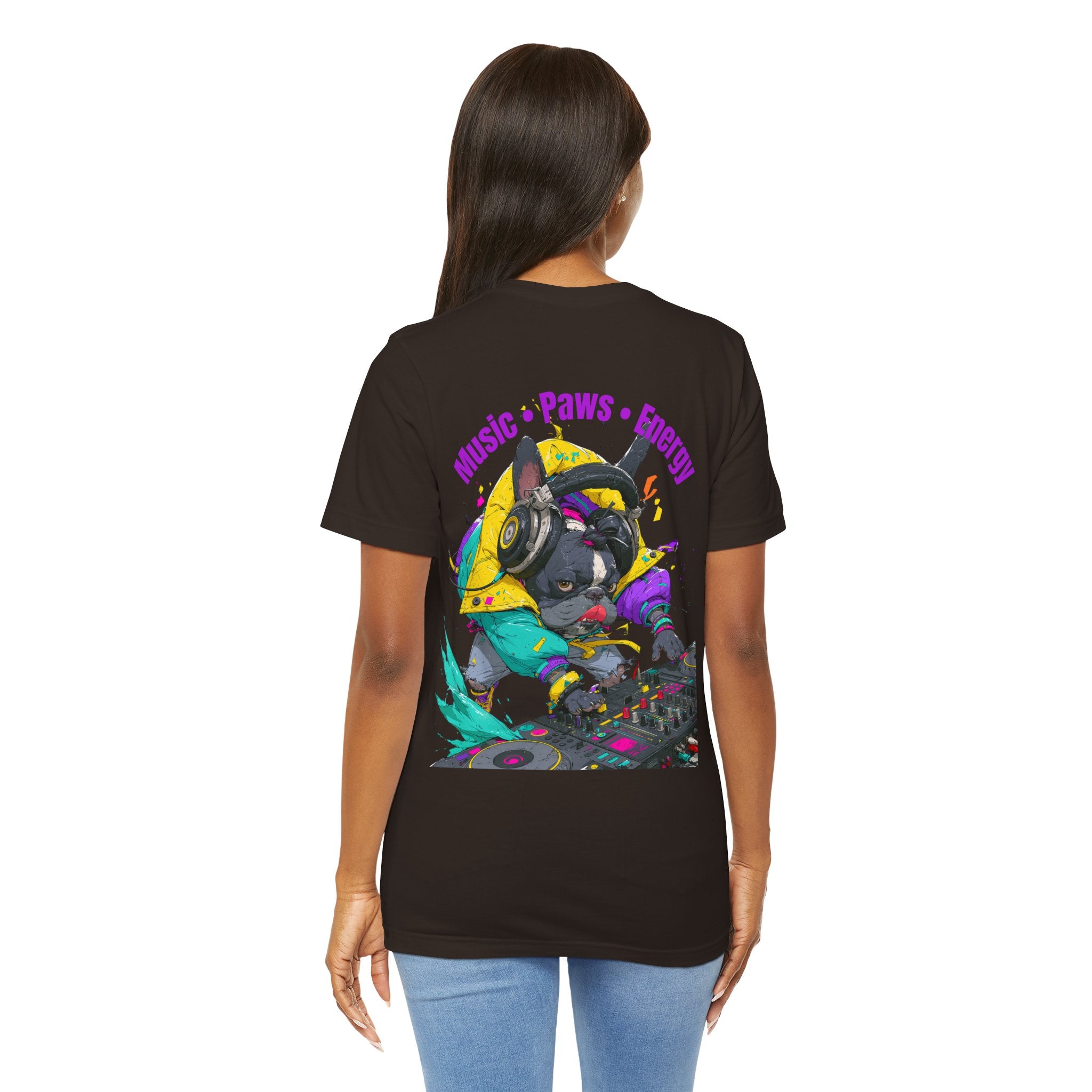 DJ French Bulldog T-Shirt — "Music • Paws • Energy" Graphic Tee
