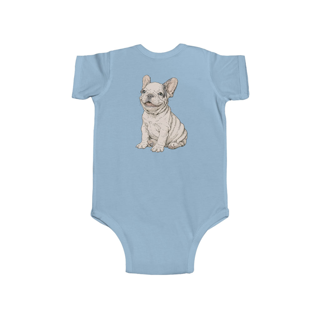 Infant Bodysuit – "Happy and Daring" Cute French Bulldog Baby Onesie