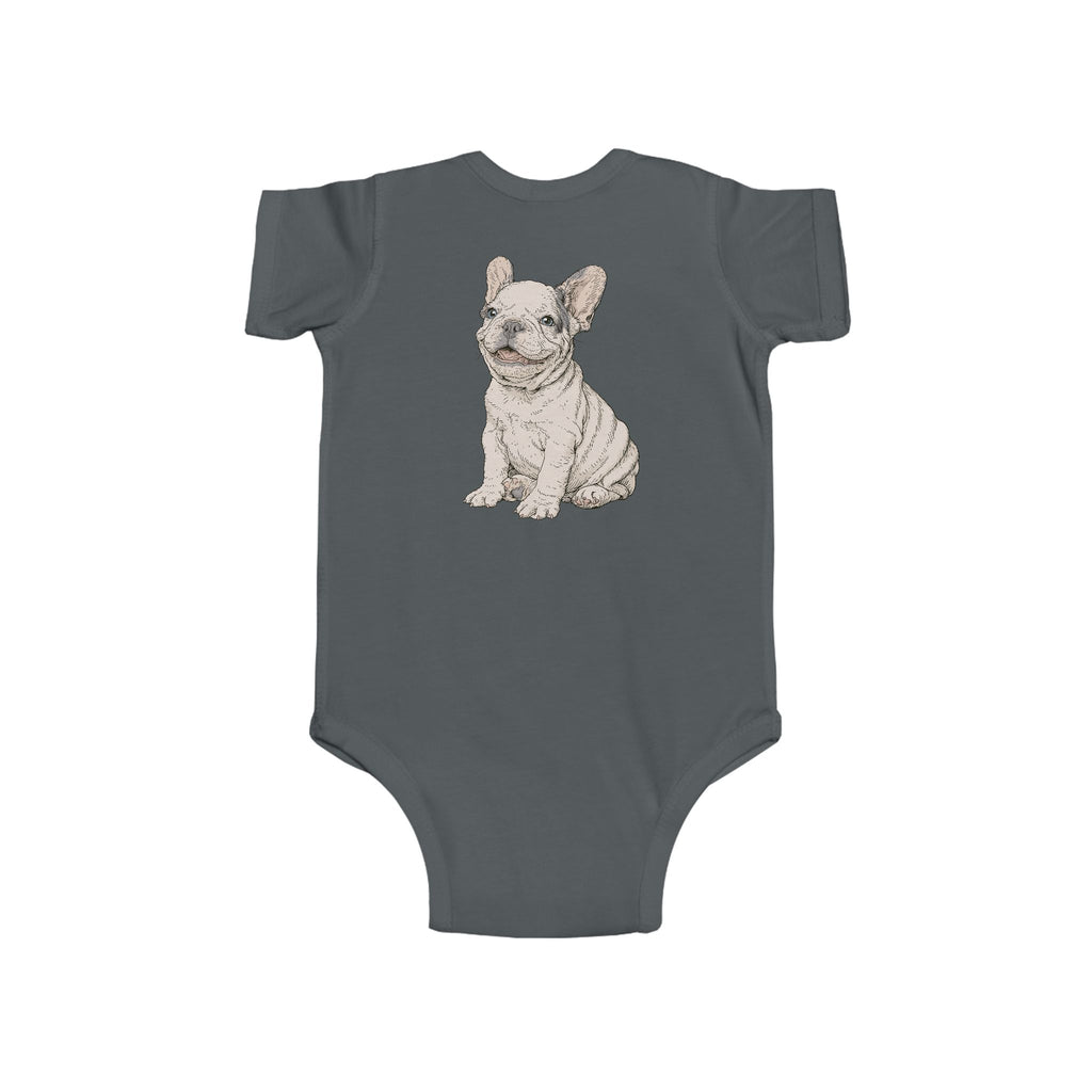 Infant Bodysuit – "Happy and Daring" Cute French Bulldog Baby Onesie