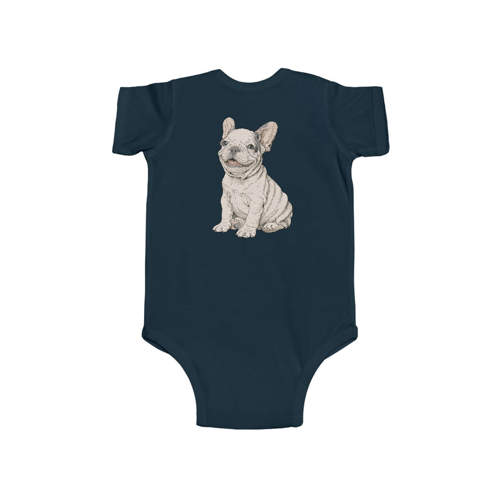 Infant Bodysuit – "Happy and Daring" Cute French Bulldog Baby Onesie