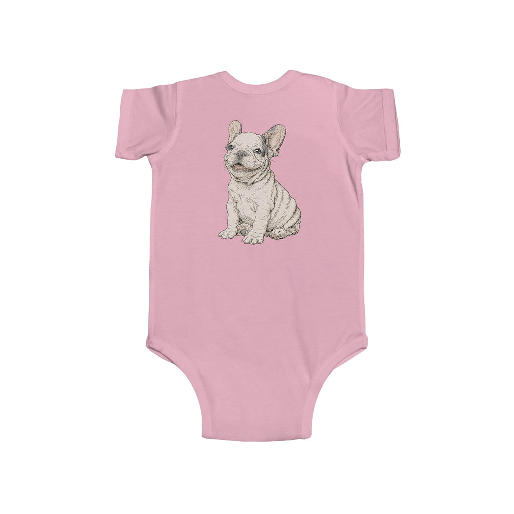 Infant Bodysuit – "Happy and Daring" Cute French Bulldog Baby Onesie