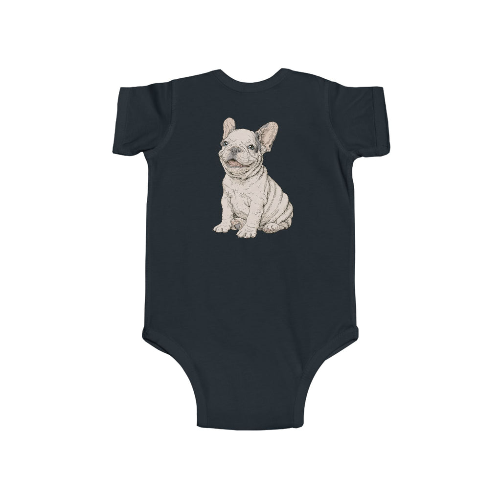 Infant Bodysuit – "Happy and Daring" Cute French Bulldog Baby Onesie