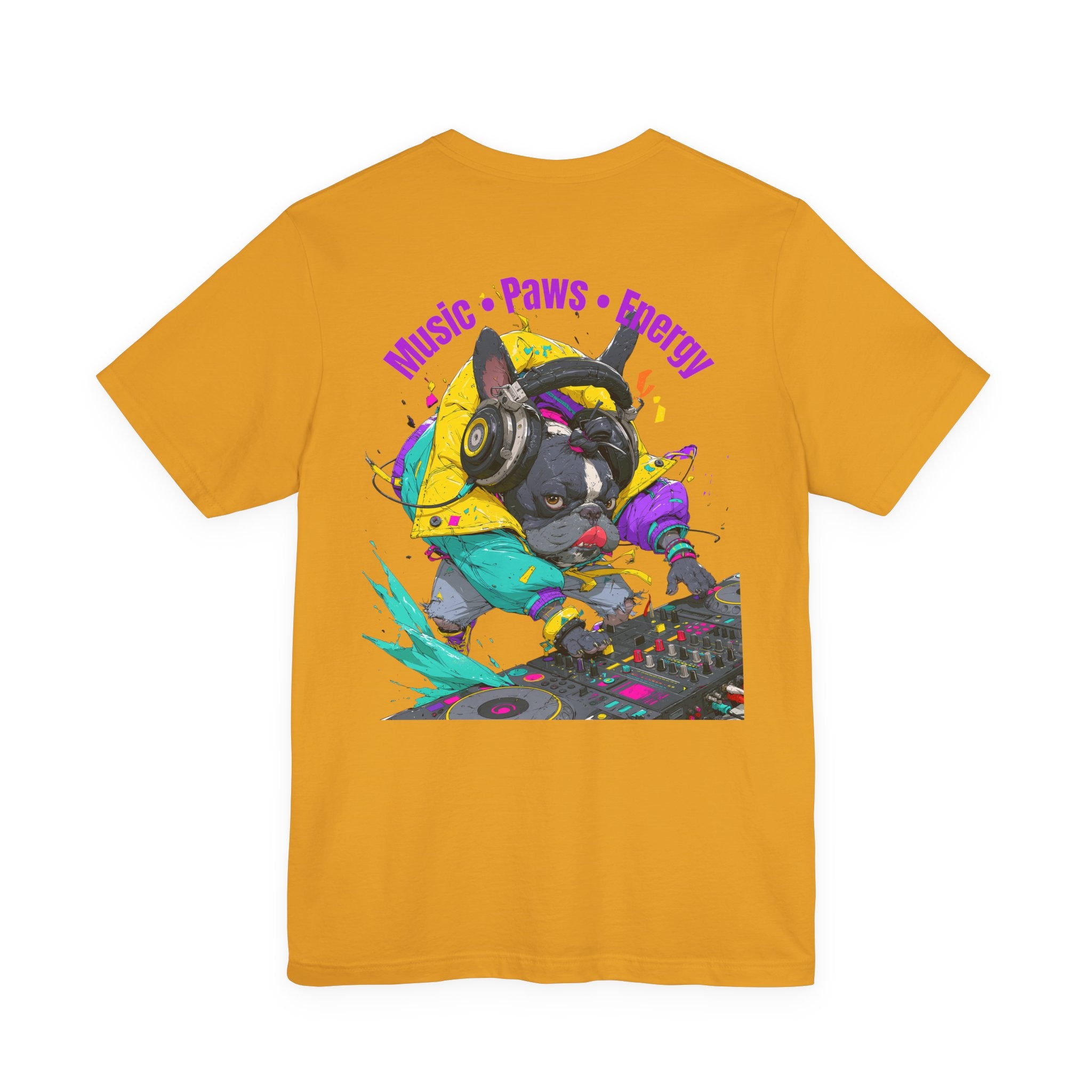 DJ French Bulldog T-Shirt — "Music • Paws • Energy" Graphic Tee