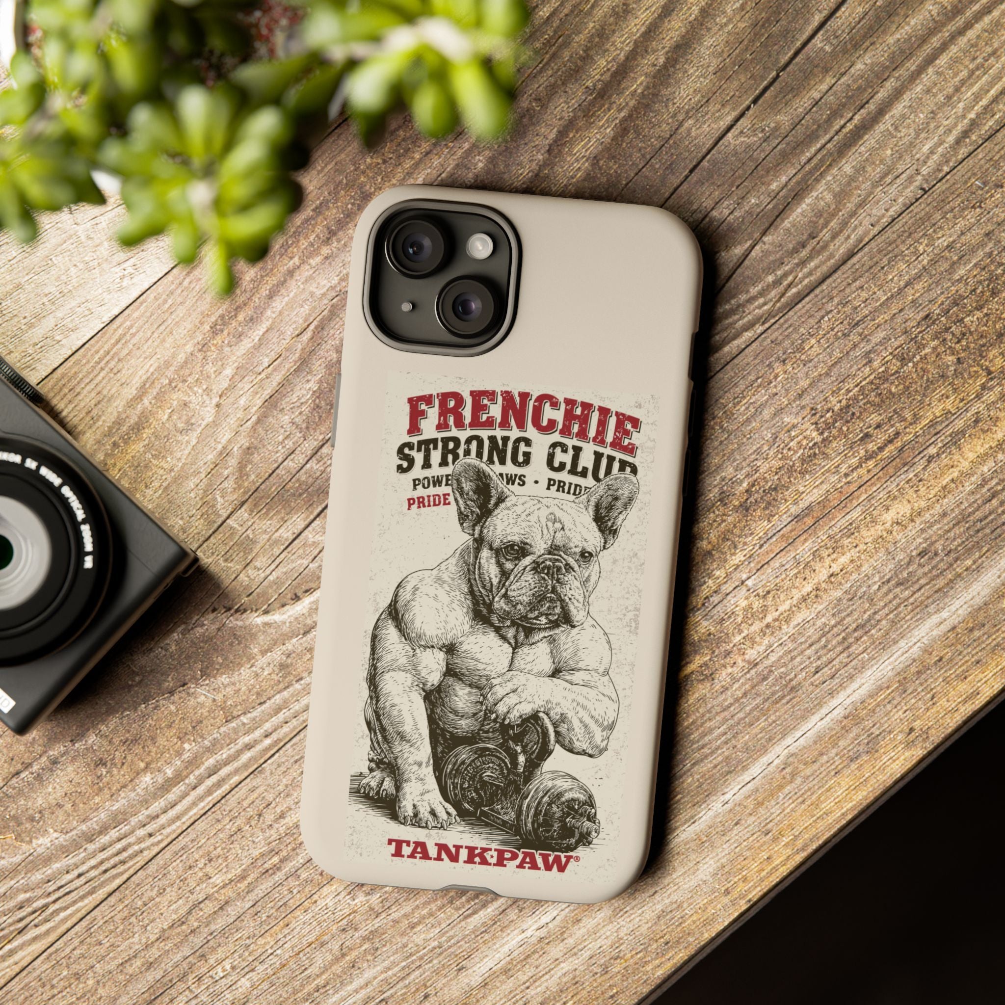 TankPaw® Frenchie Strong Club Premium Phone Case – Vintage French Bulldog Protective