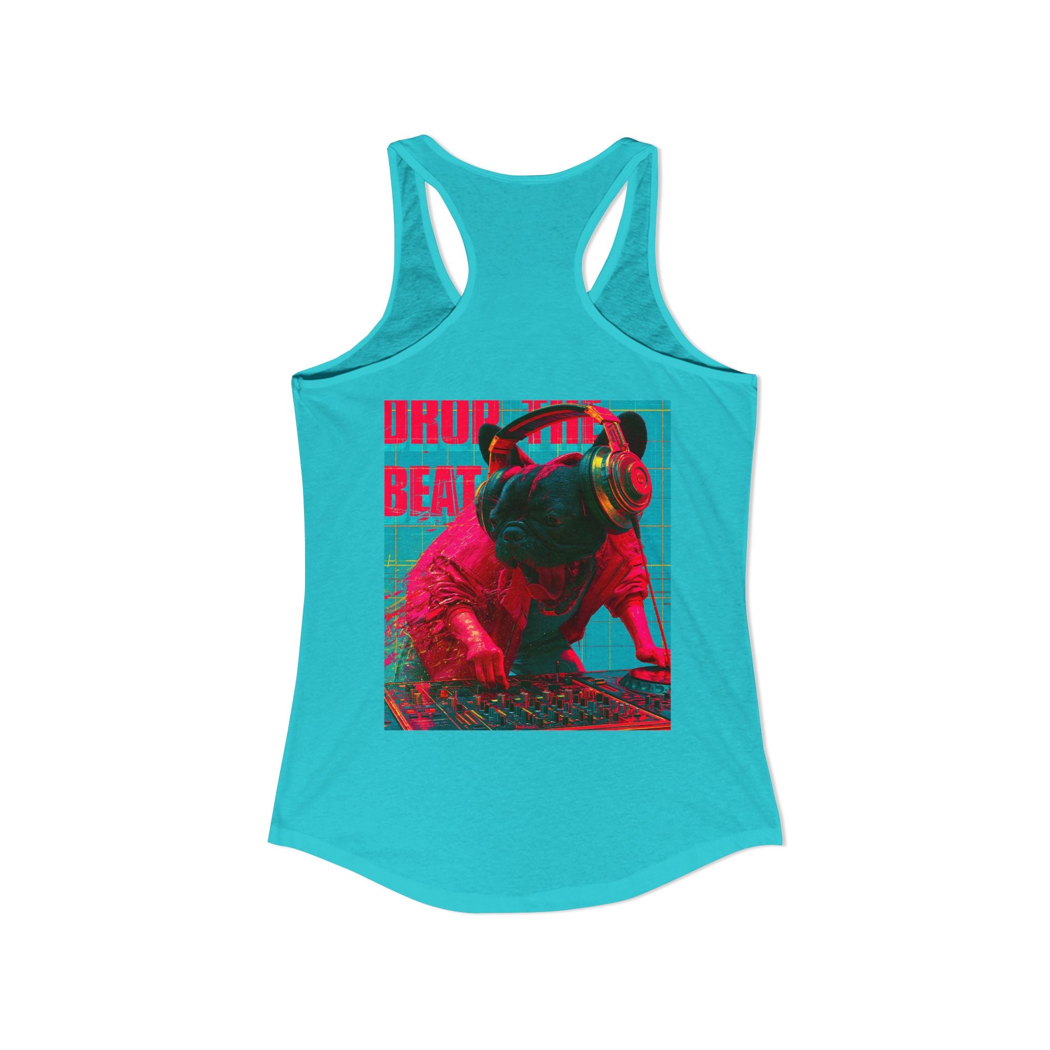 TankPaw™ Women's Frenchie Graphic T-Shirt — "DJ Dog" Design — Music Festival Theme