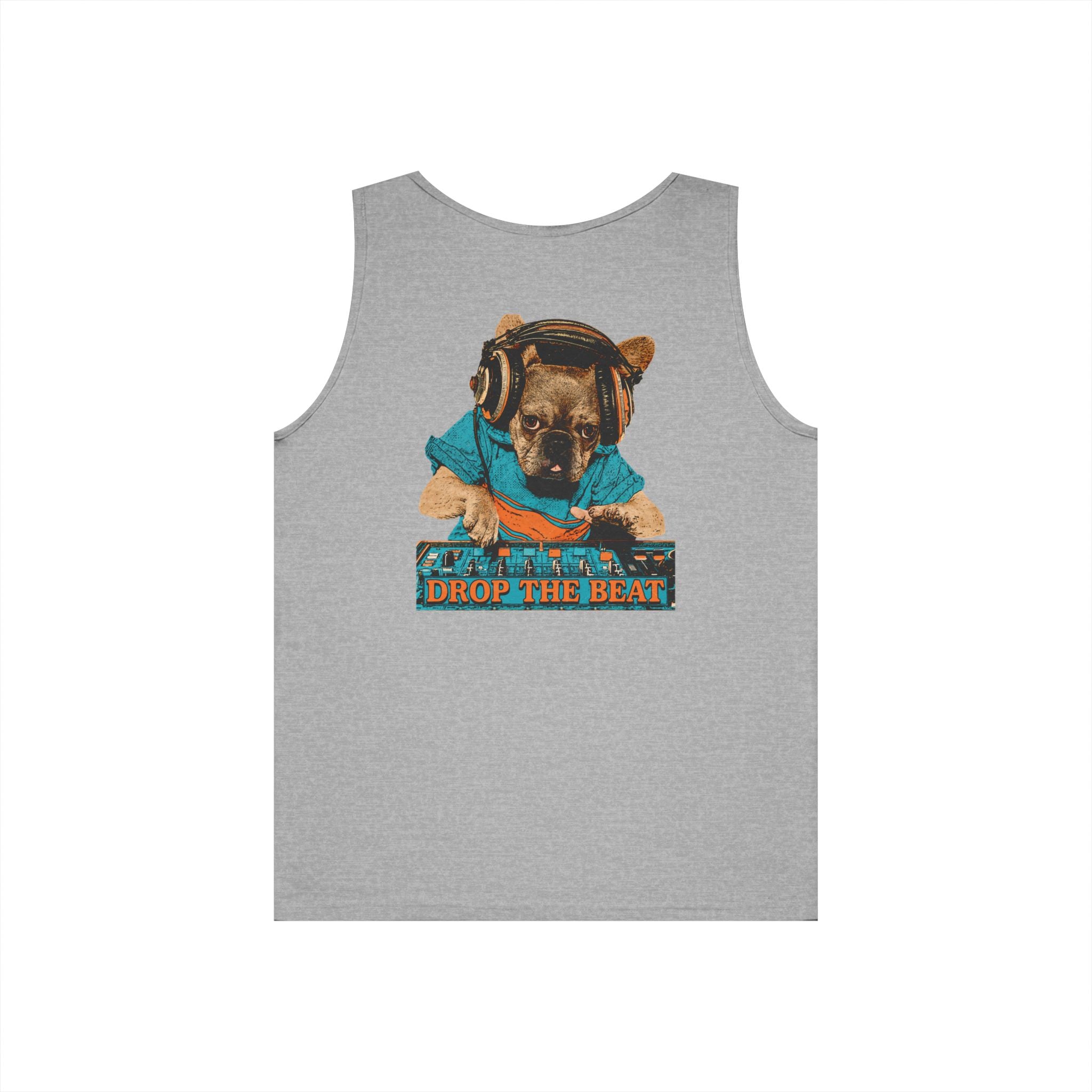 DJ Dog Tank Top - "Drop The Beat" Graphic Music Lover Tank
