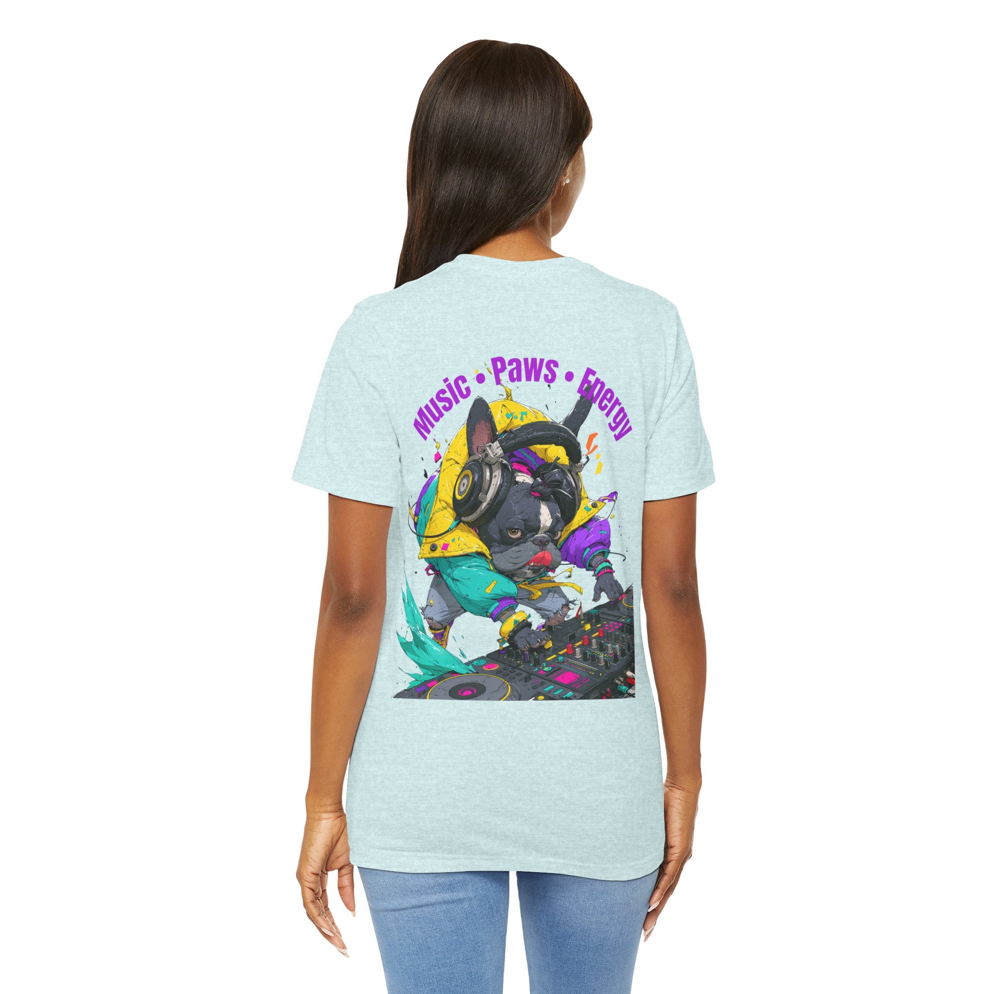 DJ French Bulldog T-Shirt — "Music • Paws • Energy" Graphic Tee