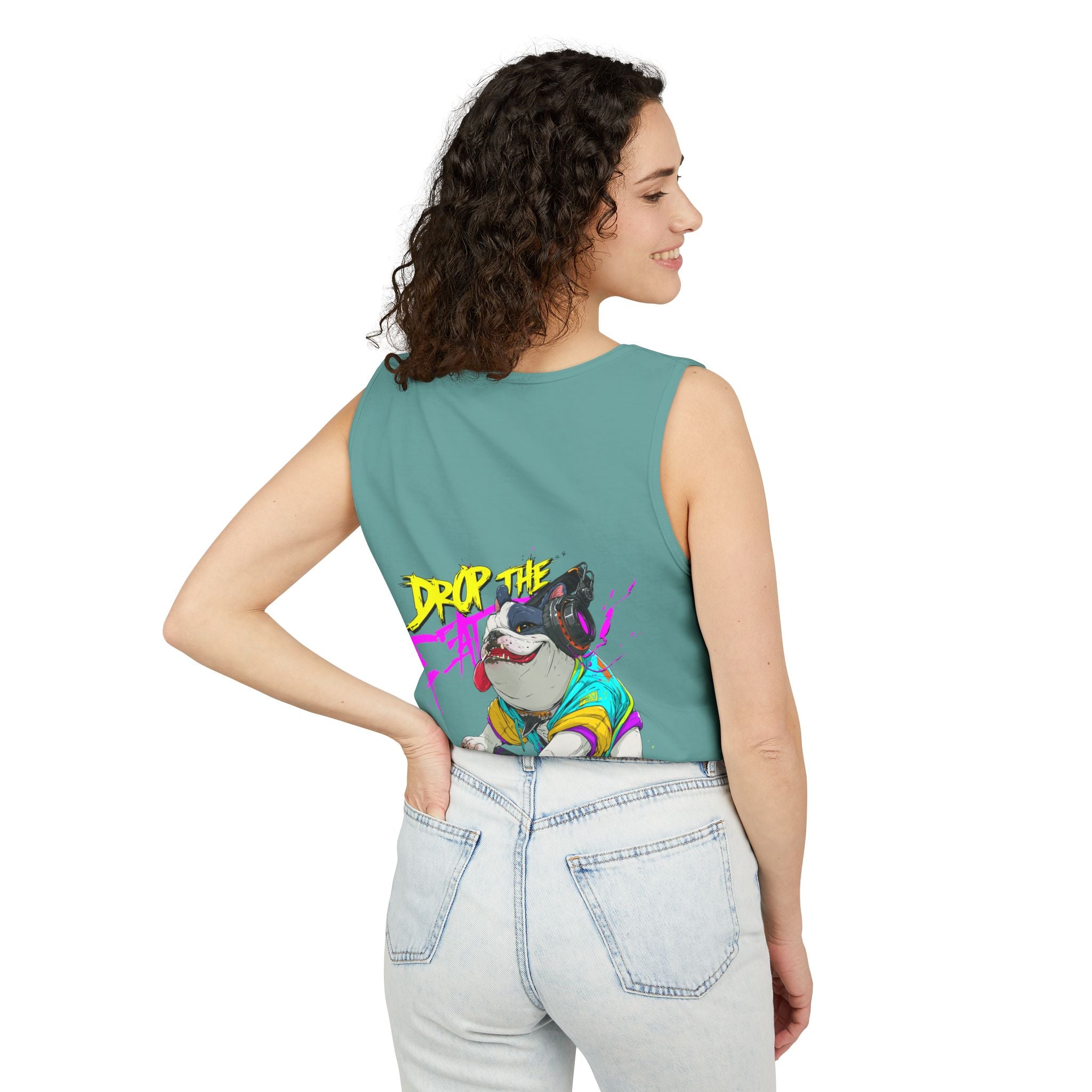 DJ French Bulldog Tank Top – EDM Festival Sleeveless Shirt for Frenchie Lovers