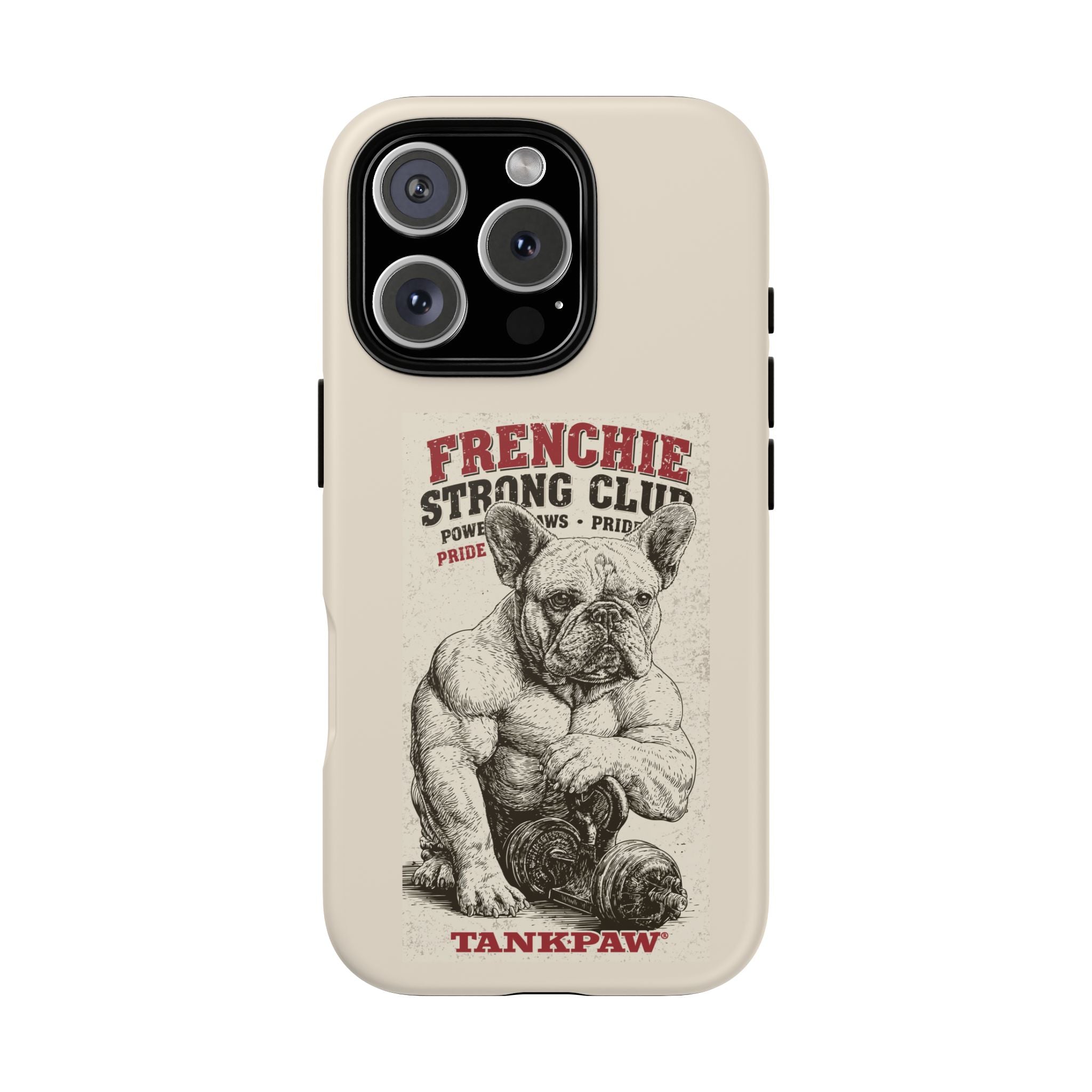 TankPaw® Frenchie Strong Club Premium Phone Case – Vintage French Bulldog Protective