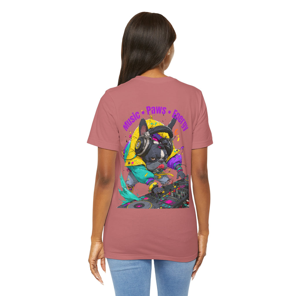 DJ French Bulldog T-Shirt — "Music • Paws • Energy" Graphic Tee