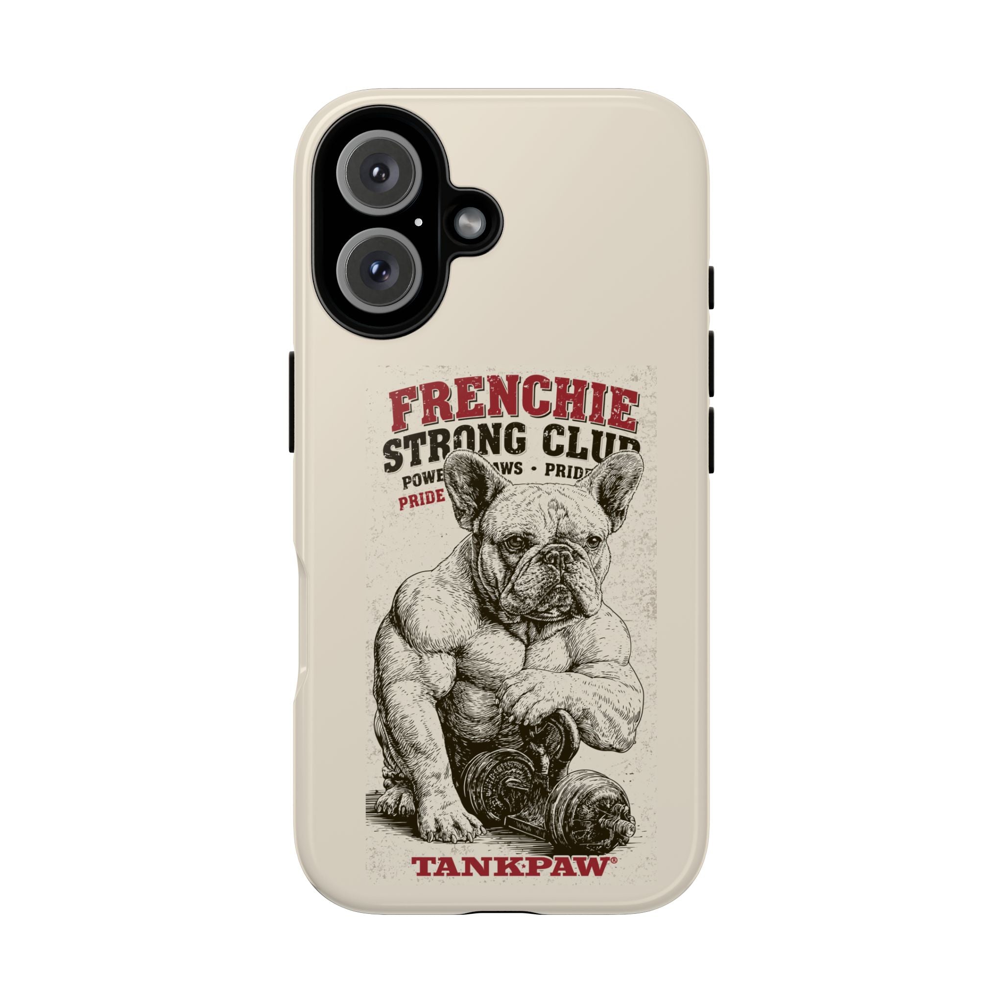 TankPaw® Frenchie Strong Club Premium Phone Case – Vintage French Bulldog Protective