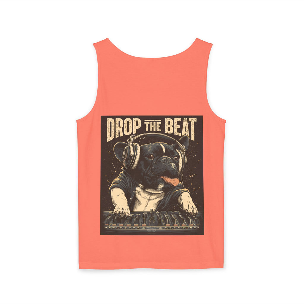 Music Festival Tank Top – "Drop the Beat" Frenchie DJ Graphic Tank