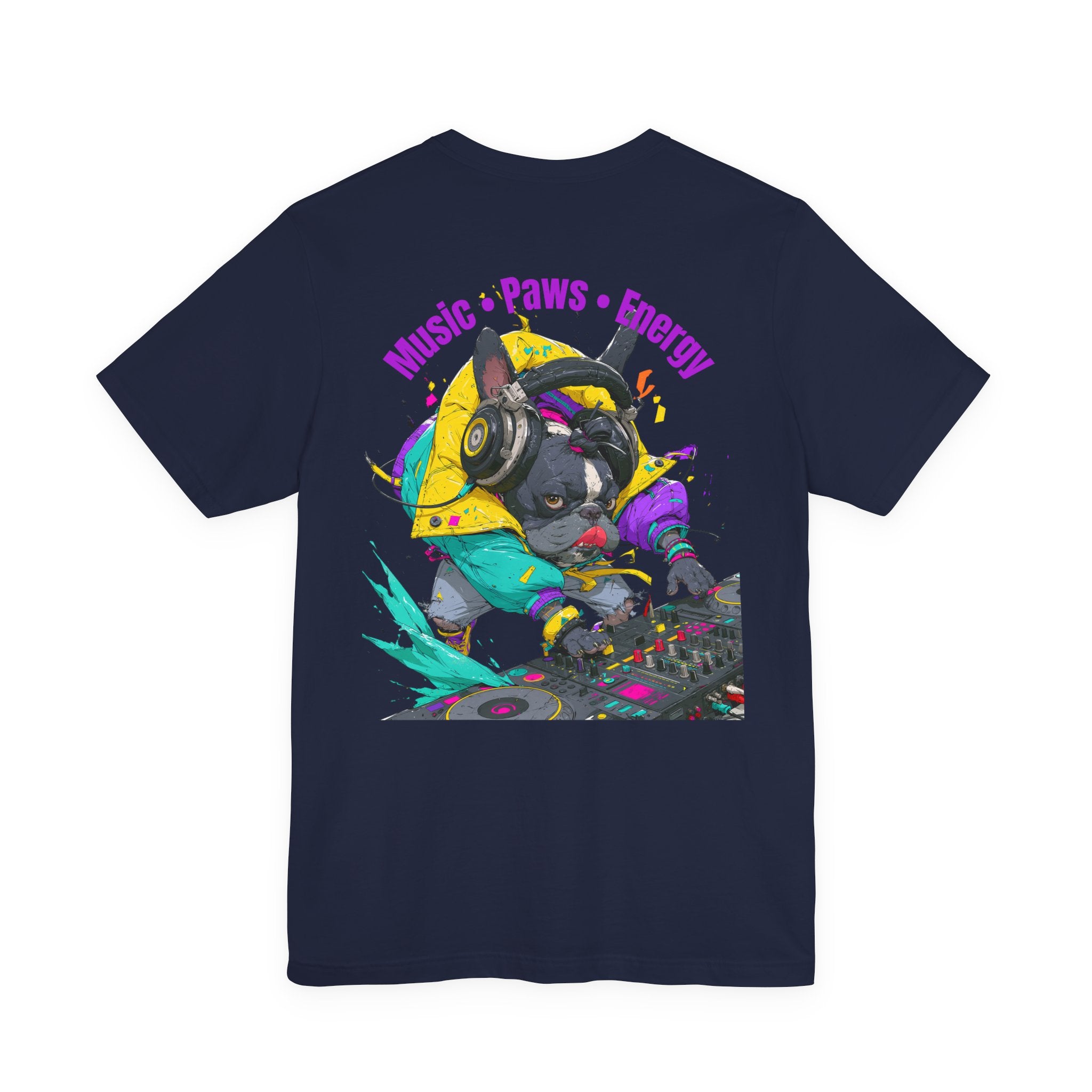 DJ French Bulldog T-Shirt — "Music • Paws • Energy" Graphic Tee