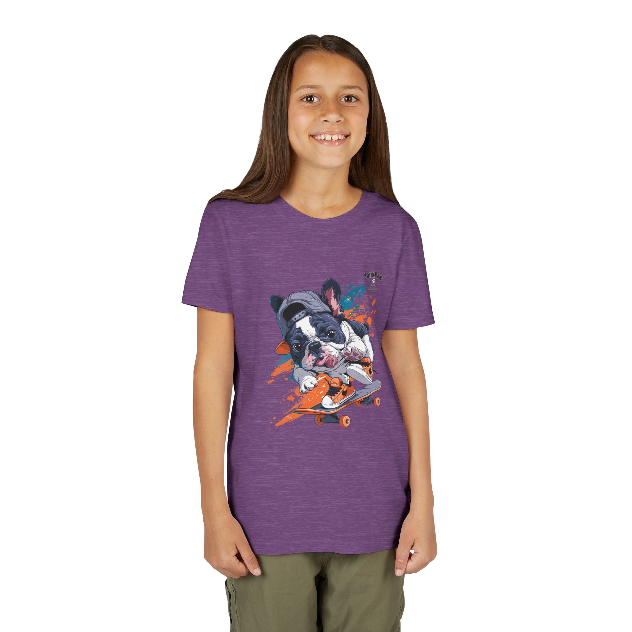 Youth Skateboarding French Bulldog Tee — Cute Skate Pup Graphic Shirt