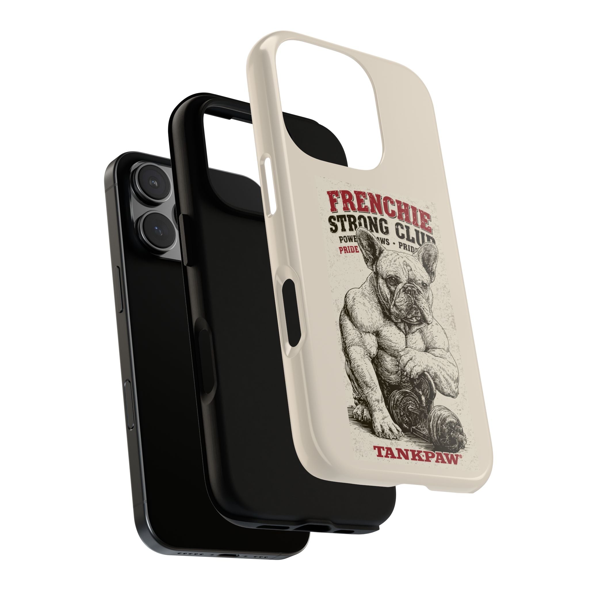 TankPaw® Frenchie Strong Club Premium Phone Case – Vintage French Bulldog Protective