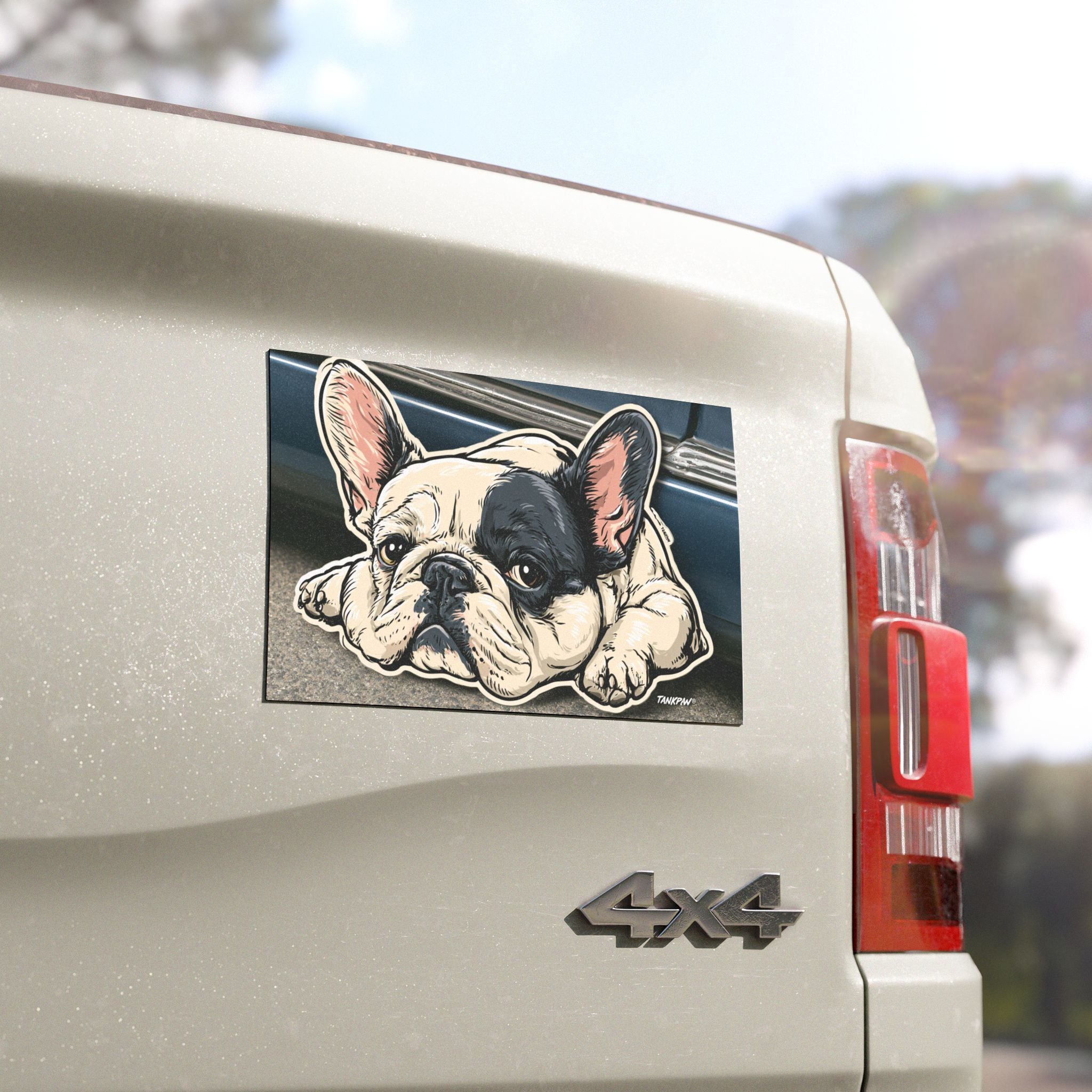 French Bulldog Car Magnet – Frenchie Dad Premium Dog Lover Decal | Funny Pet Owner Vehicle Sticker | TankPaw