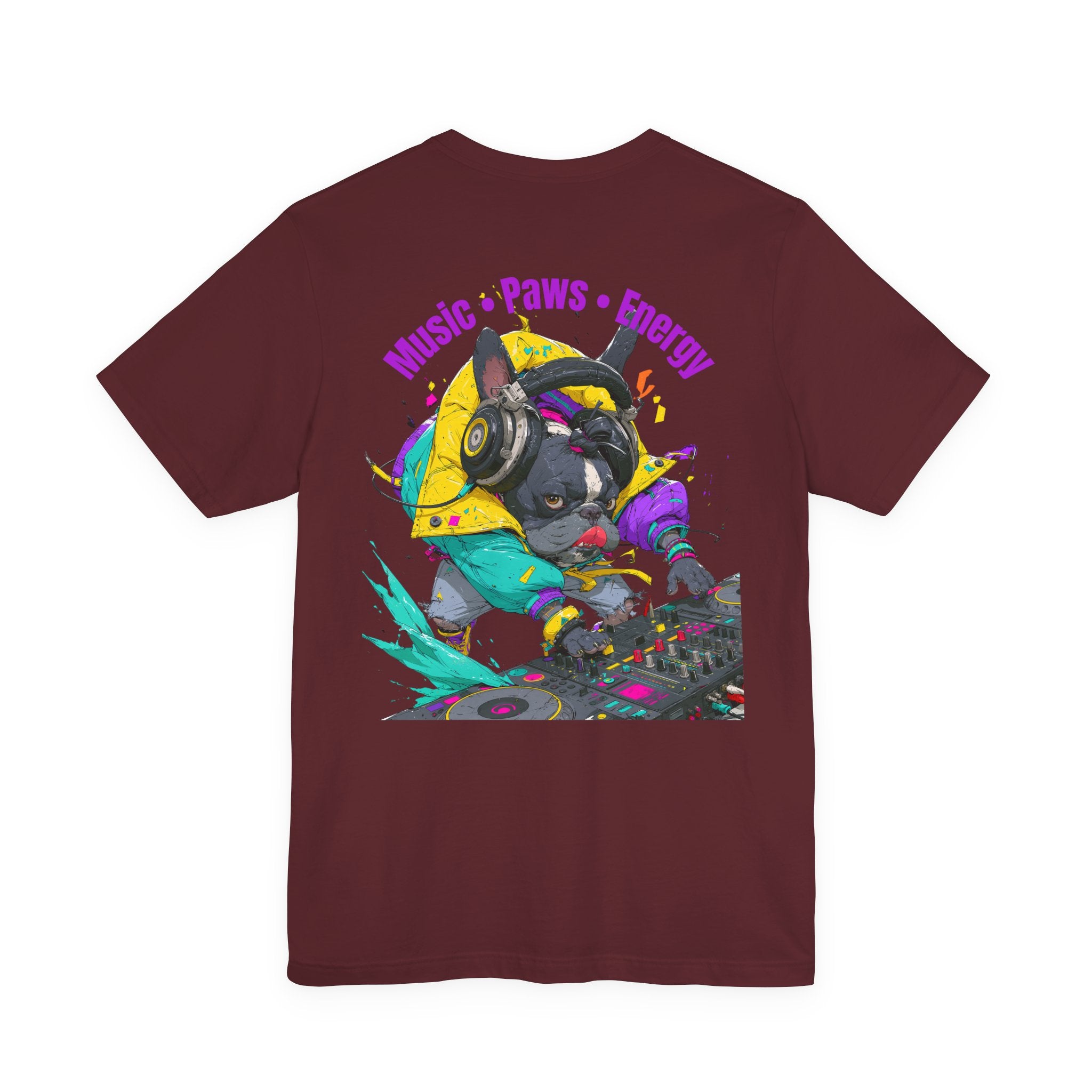DJ French Bulldog T-Shirt — "Music • Paws • Energy" Graphic Tee