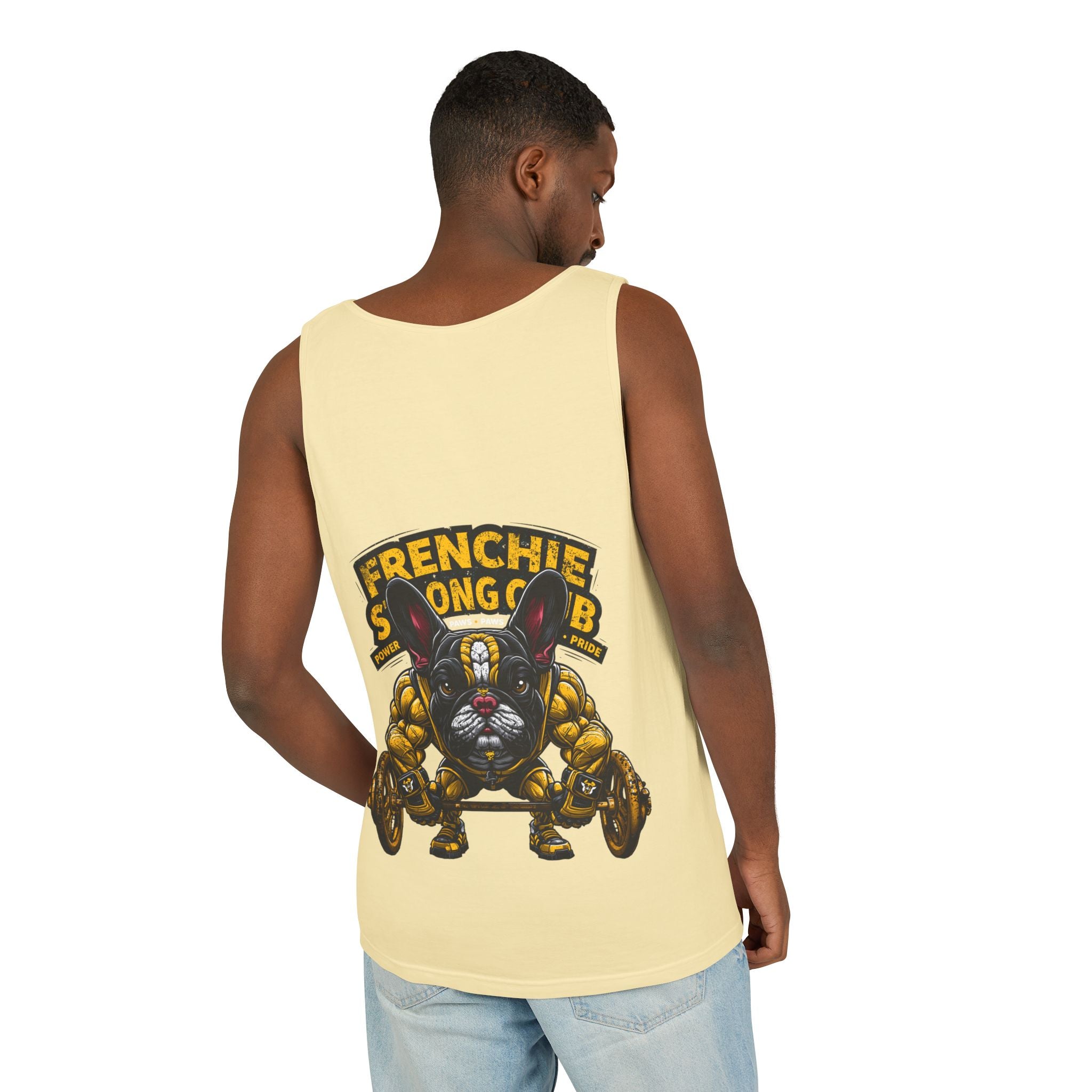 Power Paws Tank Top — "Frenchie Strong" Graphic Dog Fitness Tank
