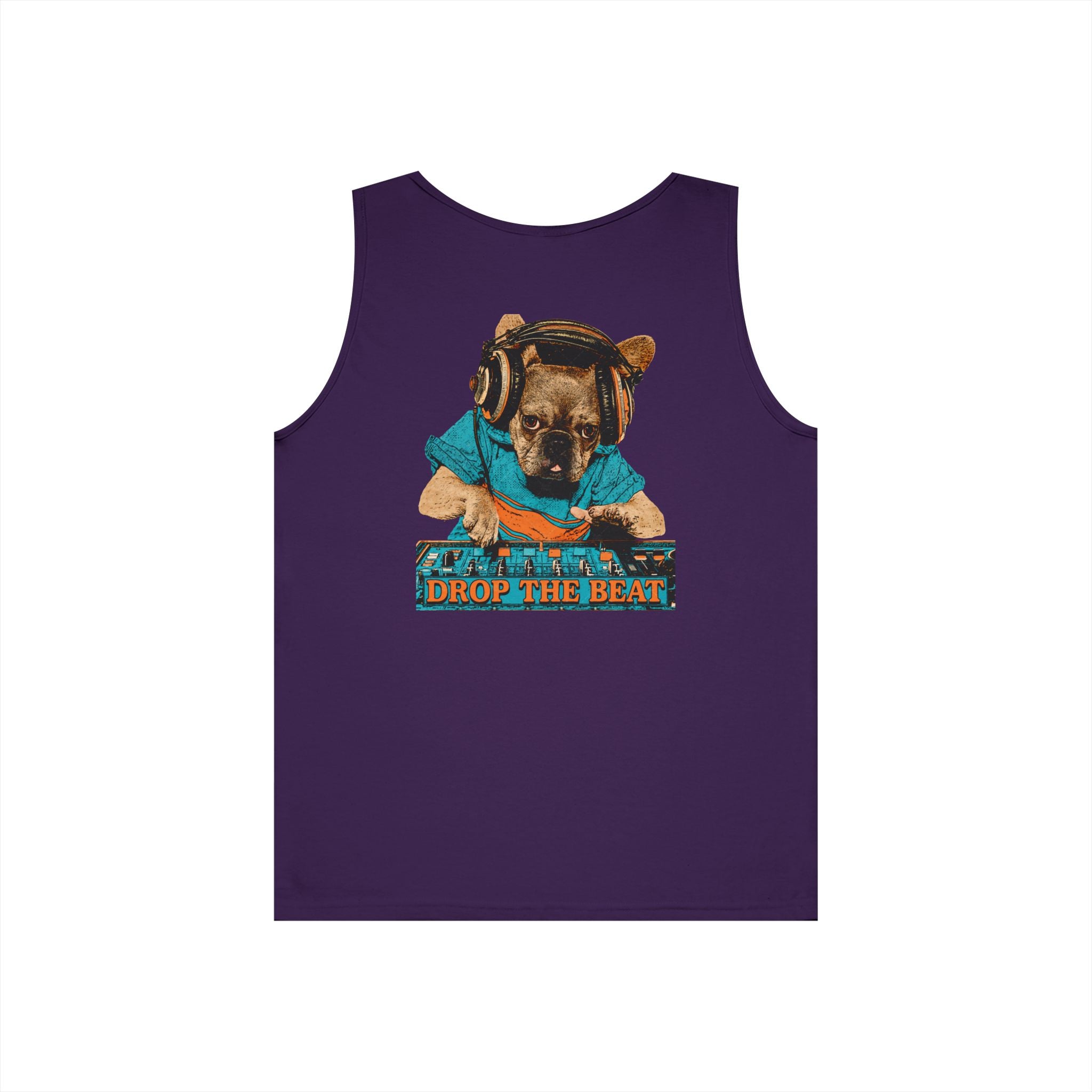 DJ Dog Tank Top - "Drop The Beat" Graphic Music Lover Tank