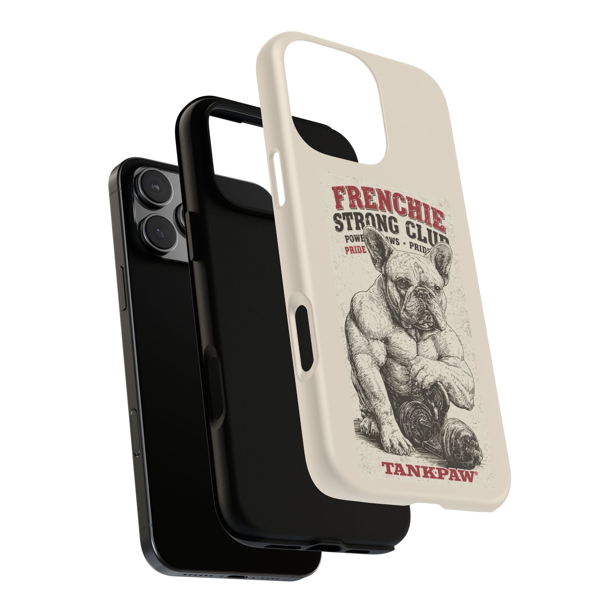 TankPaw® Frenchie Strong Club Premium Phone Case – Vintage French Bulldog Protective