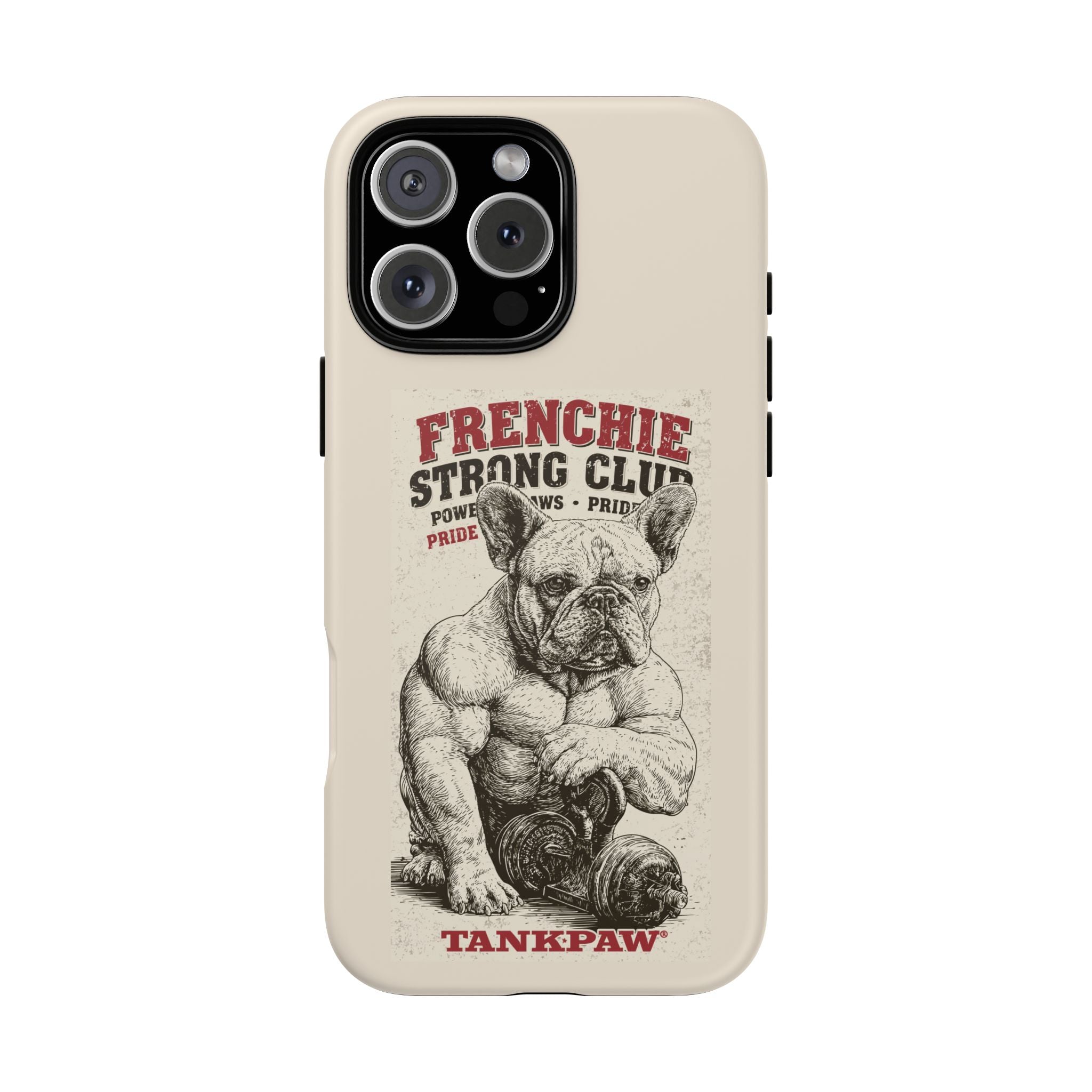TankPaw® Frenchie Strong Club Premium Phone Case – Vintage French Bulldog Protective