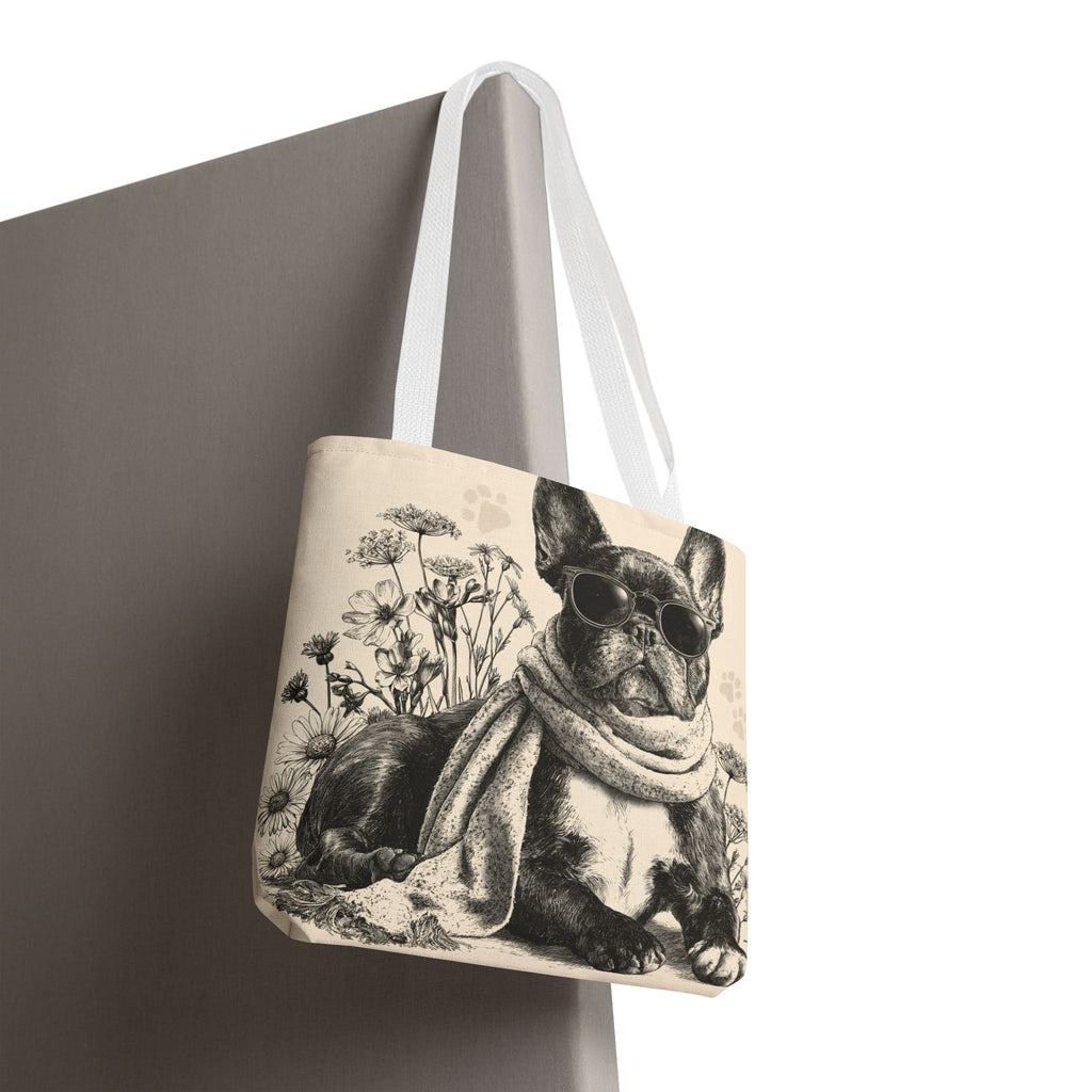 French Bulldog Canvas Tote Bag – Cute Frenchie Shoulder Bag for Dog Lovers
