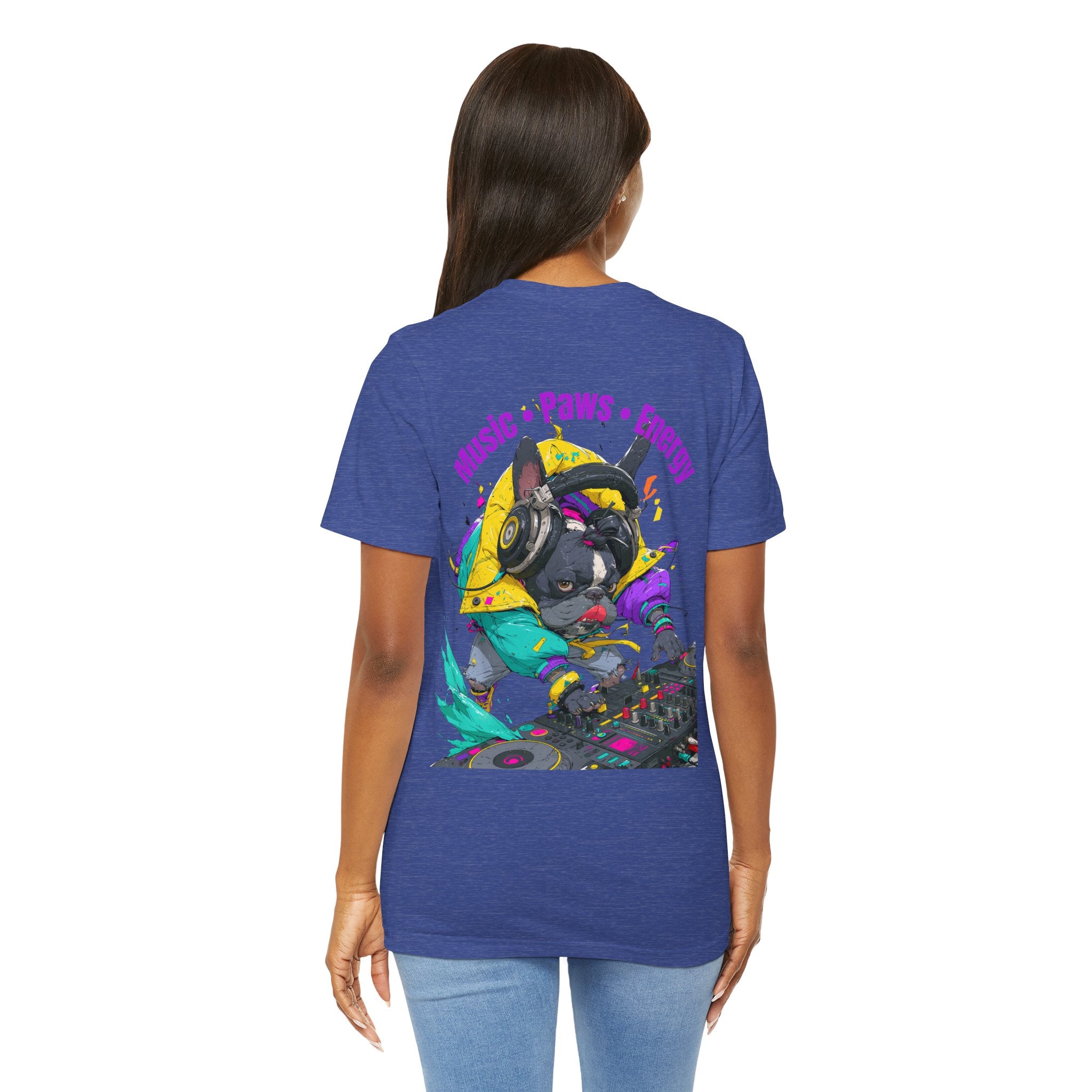 DJ French Bulldog T-Shirt — "Music • Paws • Energy" Graphic Tee