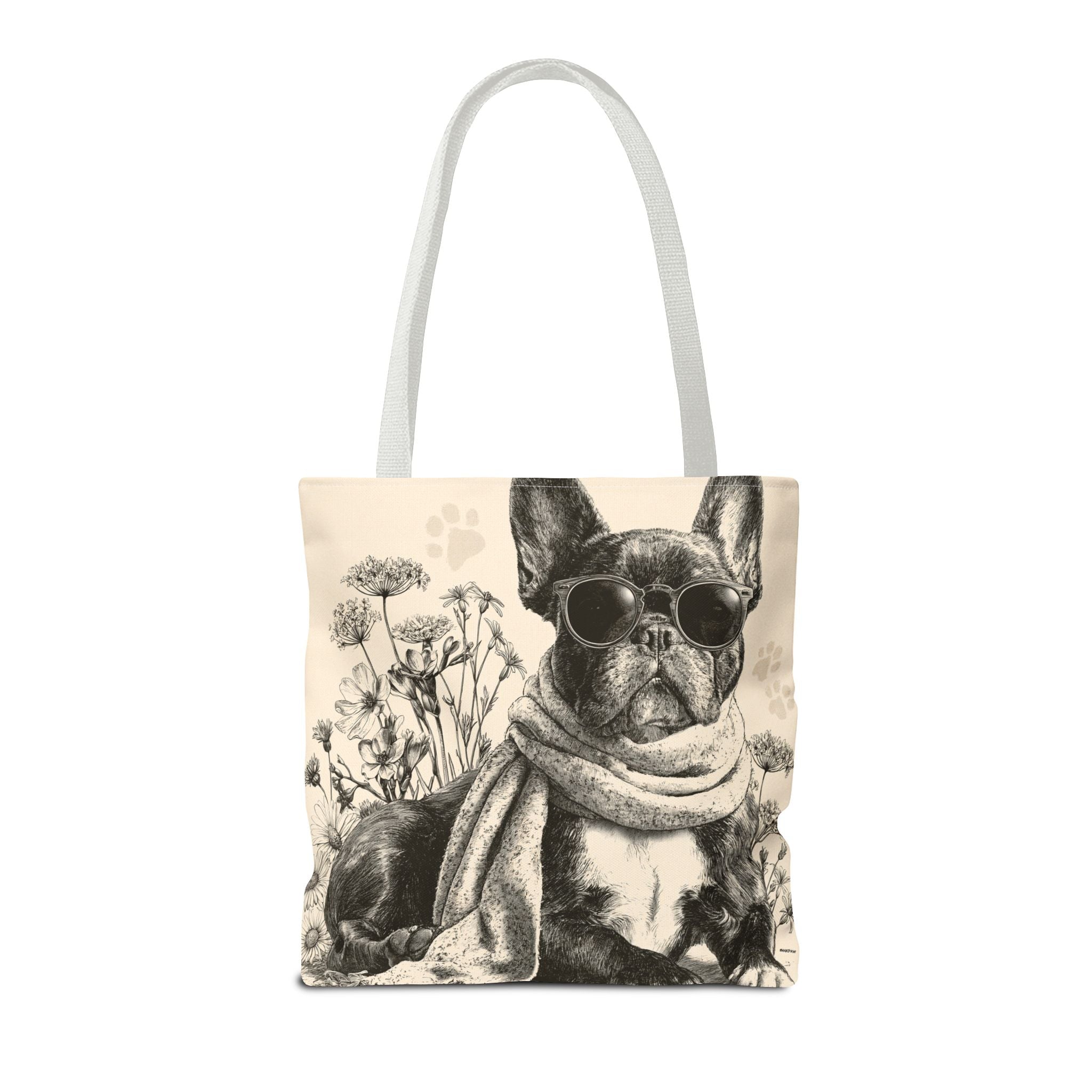 French Bulldog Canvas Tote Bag – Cute Frenchie Shoulder Bag for Dog Lovers