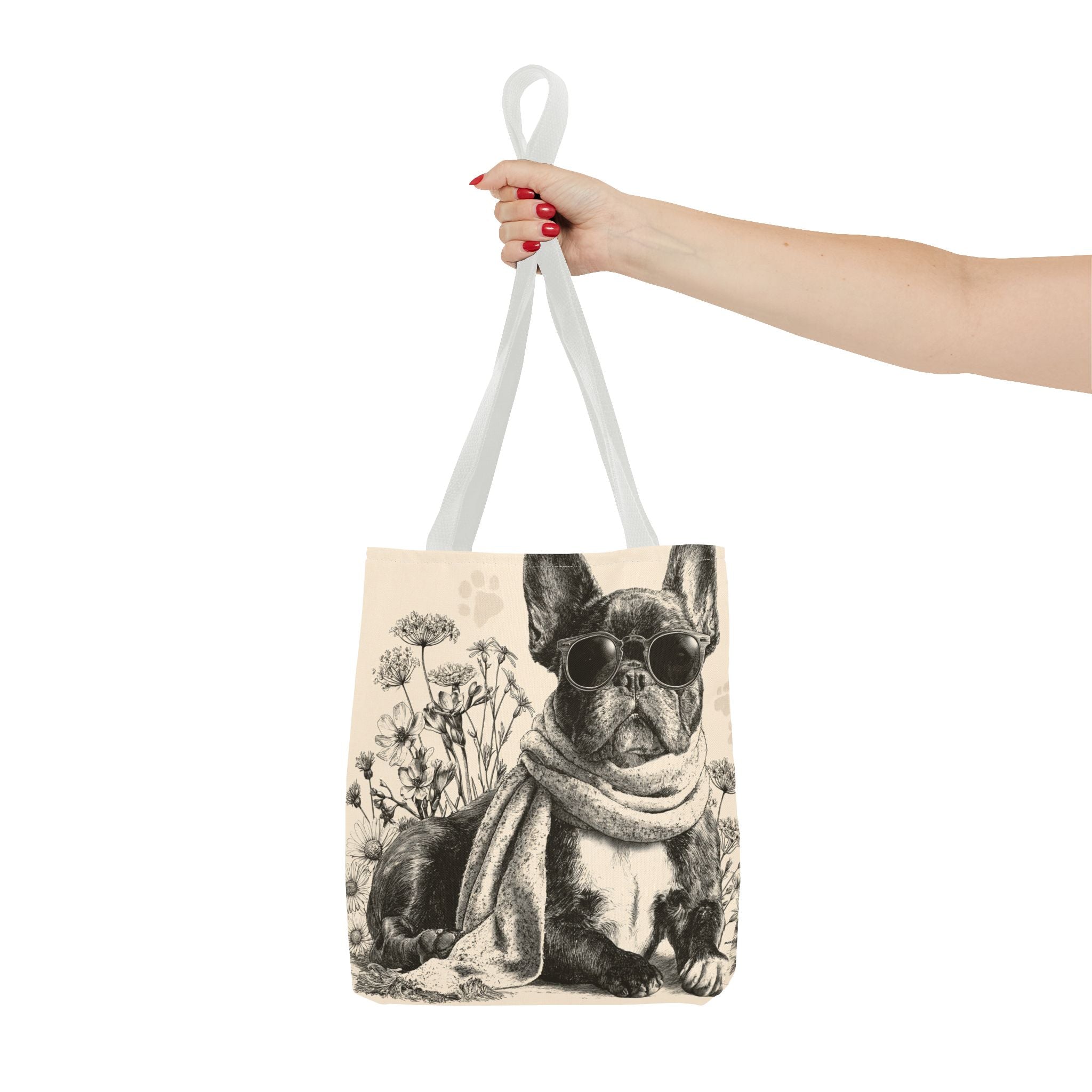 French Bulldog Canvas Tote Bag – Cute Frenchie Shoulder Bag for Dog Lovers