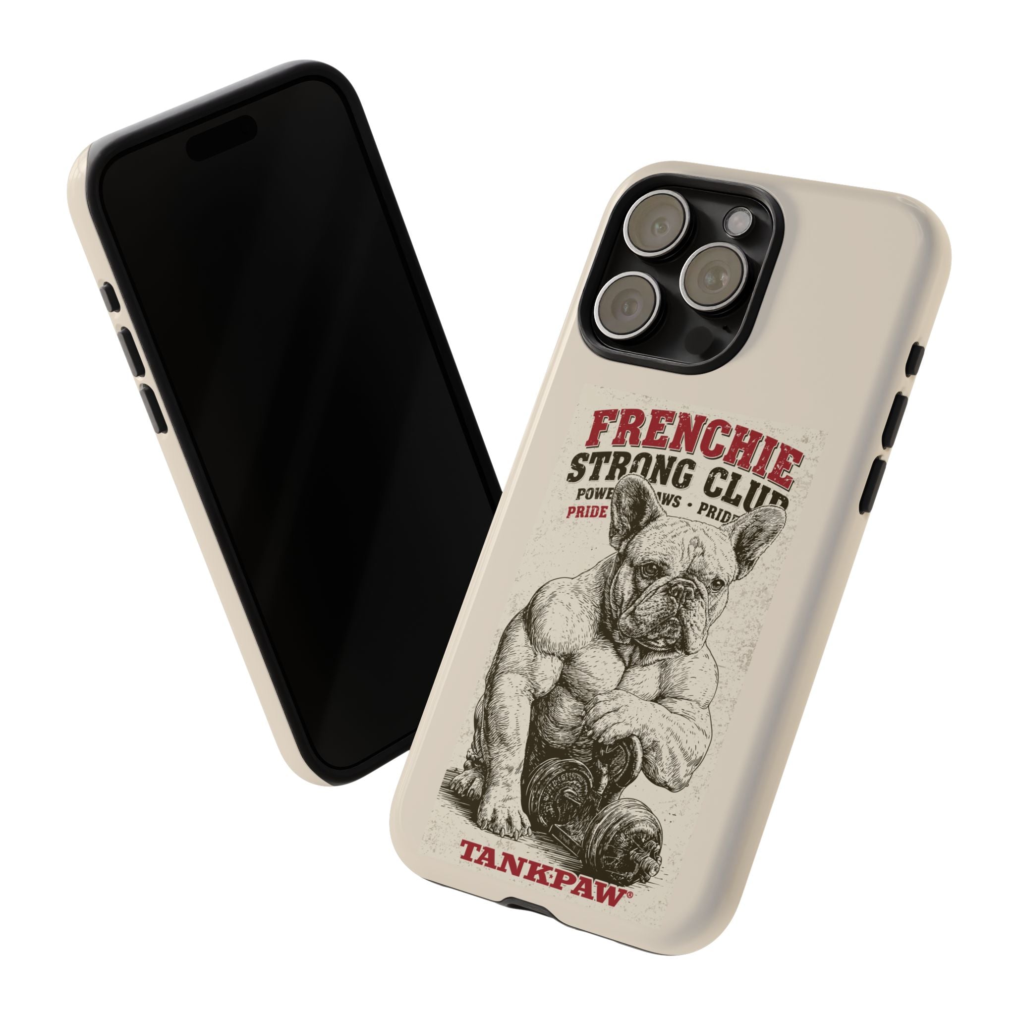 TankPaw® Frenchie Strong Club Premium Phone Case – Vintage French Bulldog Protective