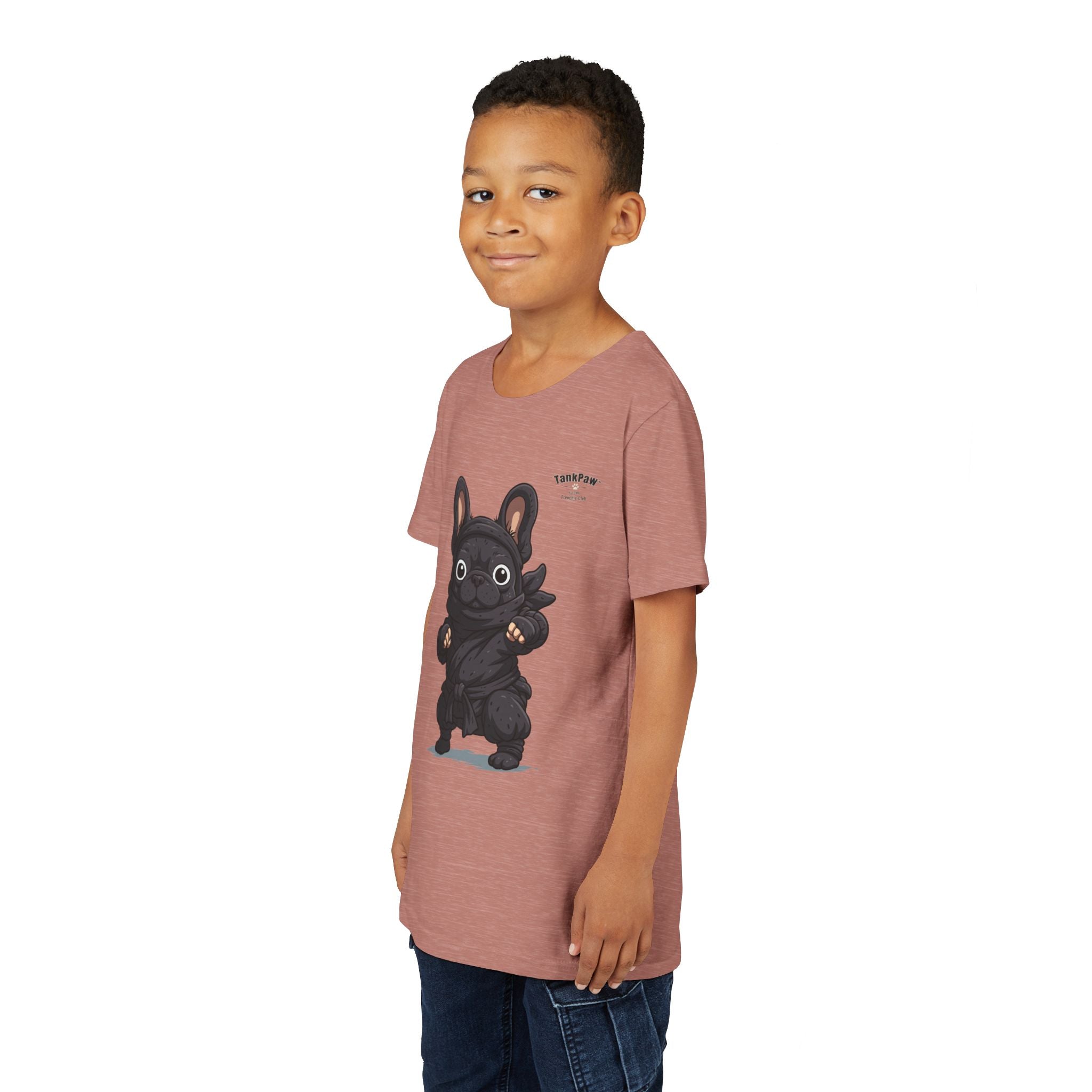 Kids Cute Black French Bulldog Tee – 'TARBUN' Cartoon Pup Youth T-Shirt