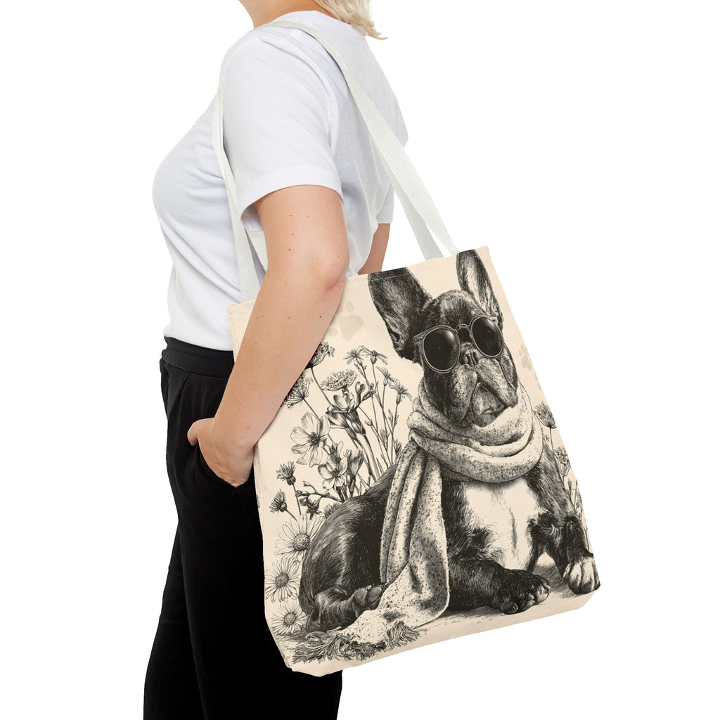 French Bulldog Canvas Tote Bag – Cute Frenchie Shoulder Bag for Dog Lovers