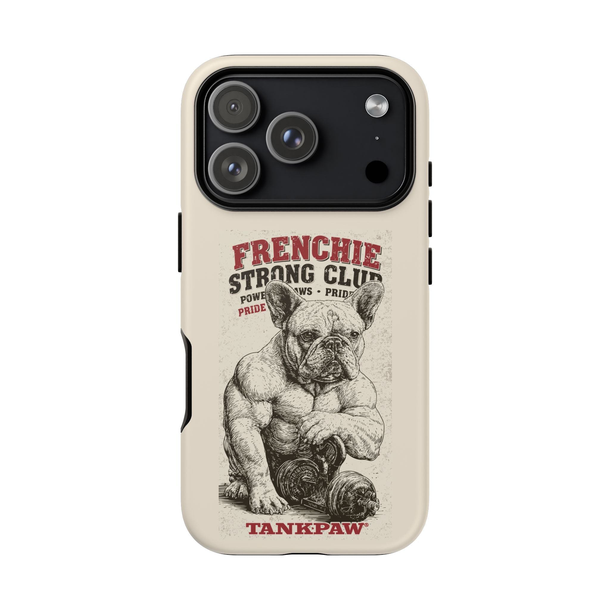 TankPaw® Frenchie Strong Club Premium Phone Case – Vintage French Bulldog Protective