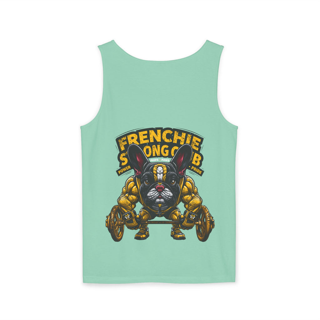 Power Paws Tank Top — "Frenchie Strong" Graphic Dog Fitness Tank