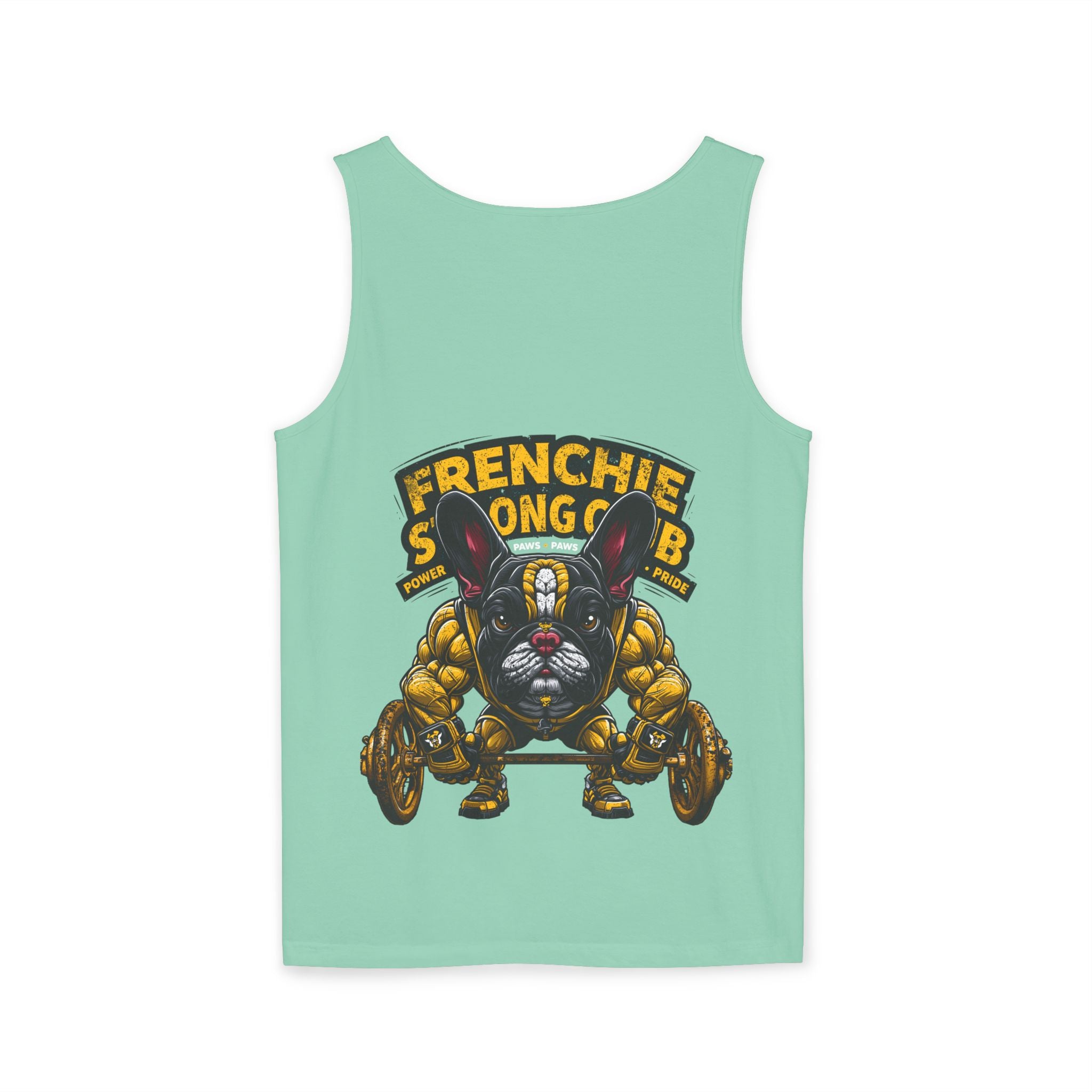 Power Paws Tank Top — "Frenchie Strong" Graphic Dog Fitness Tank
