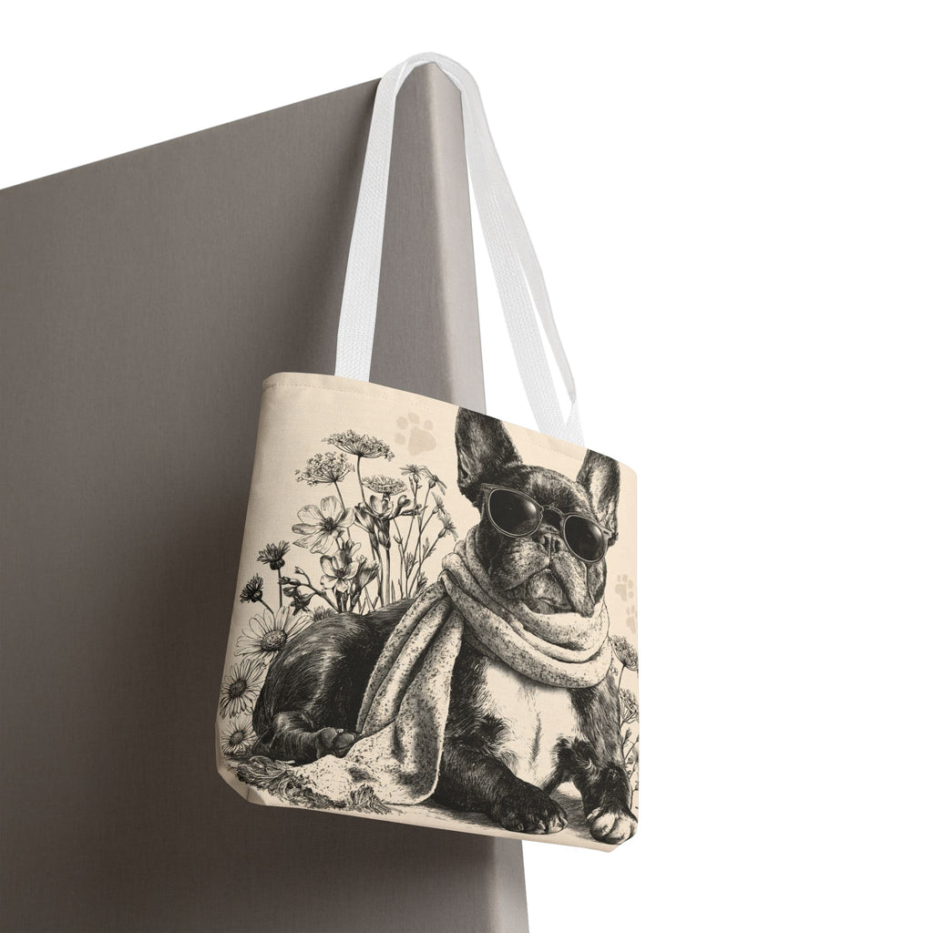 French Bulldog Canvas Tote Bag – Cute Frenchie Shoulder Bag for Dog Lovers