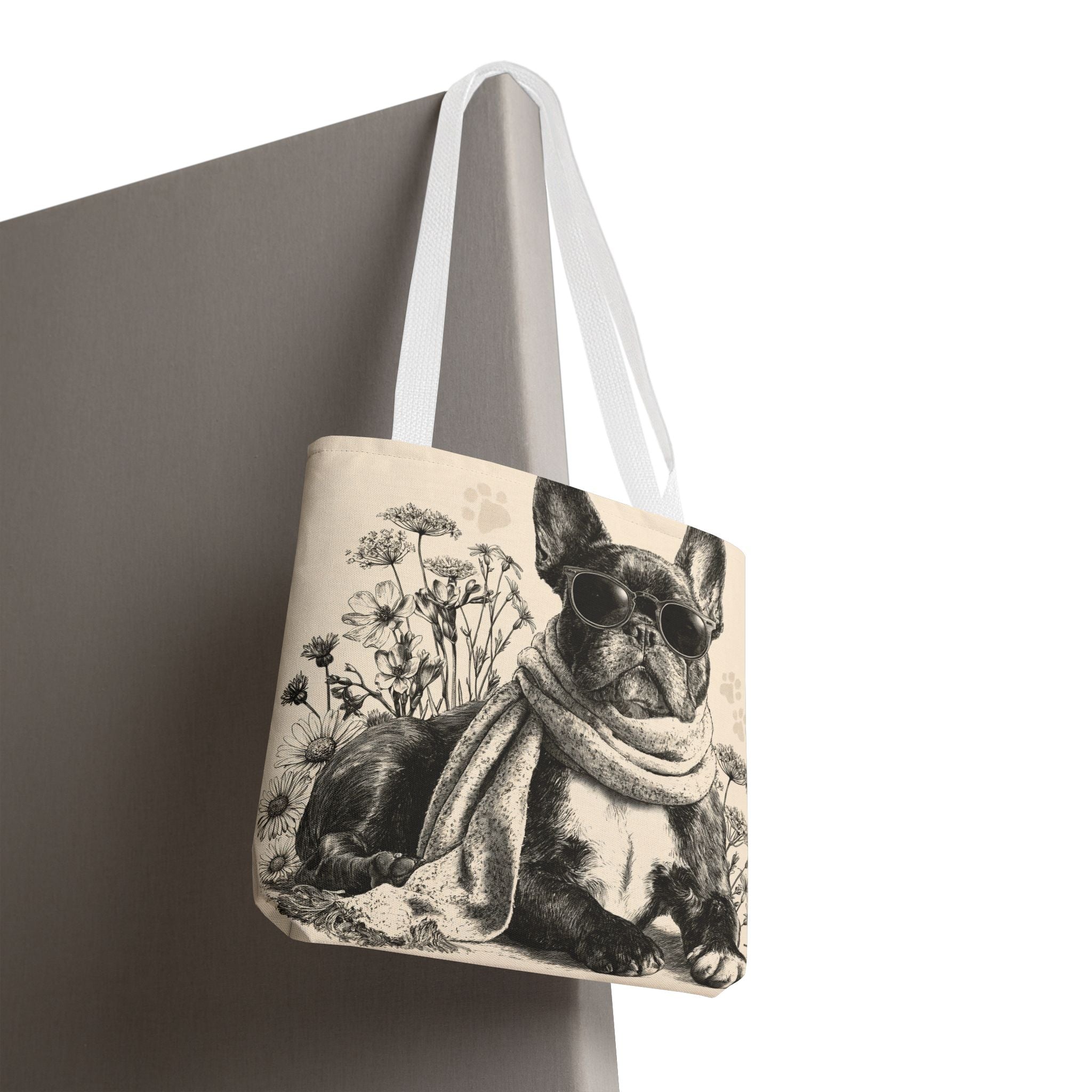 French Bulldog Canvas Tote Bag – Cute Frenchie Shoulder Bag for Dog Lovers