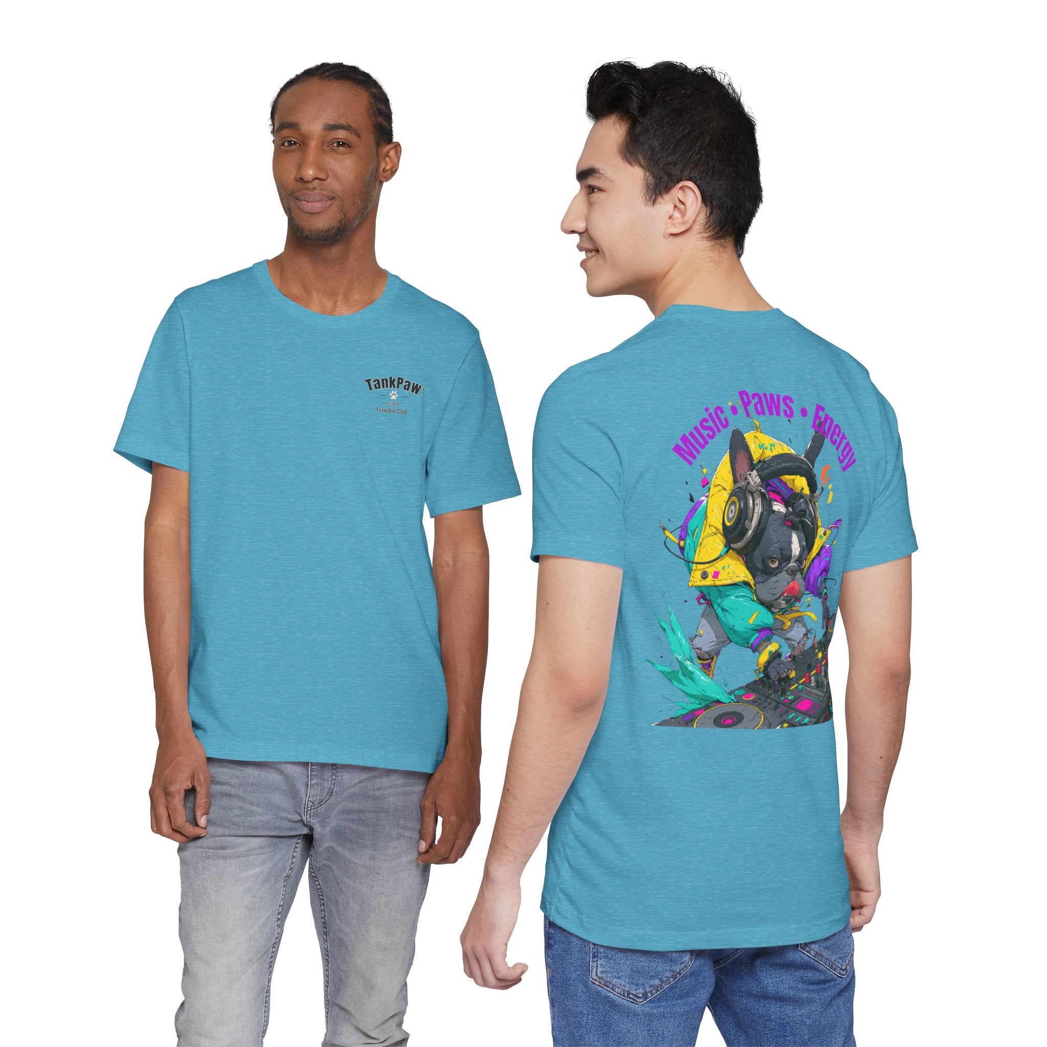 DJ French Bulldog T-Shirt — "Music • Paws • Energy" Graphic Tee