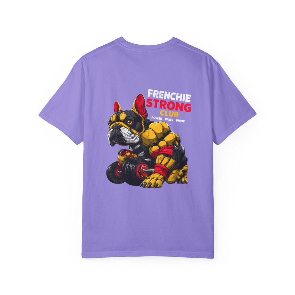 "Frenchie Strong Club" Muscular Dog Pet T-Shirt — Cute Frenchie Weightlifting Graphic Tee