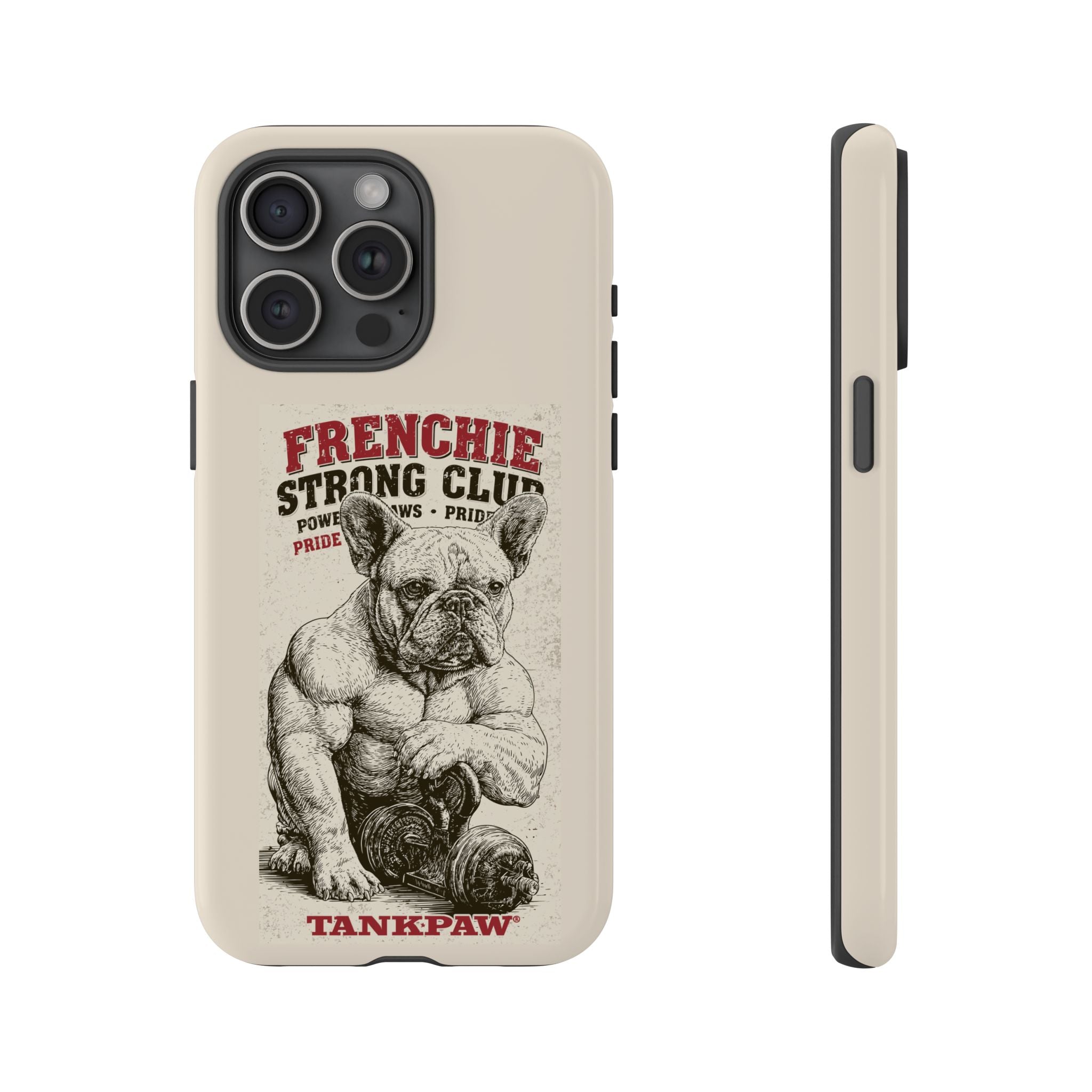 TankPaw® Frenchie Strong Club Premium Phone Case – Vintage French Bulldog Protective