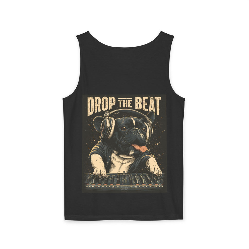Music Festival Tank Top – "Drop the Beat" Frenchie DJ Graphic Tank