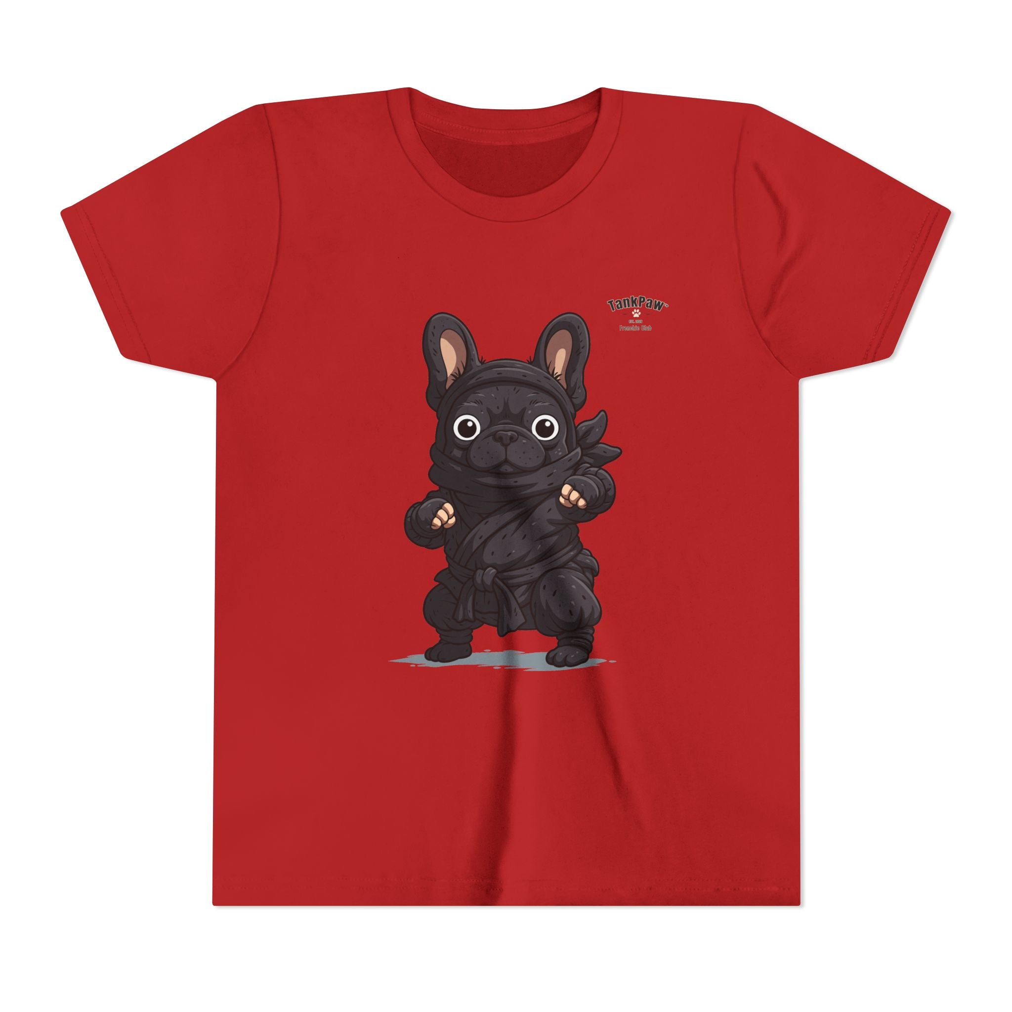 Kids Cute Black French Bulldog Tee – 'TARBUN' Cartoon Pup Youth T-Shirt