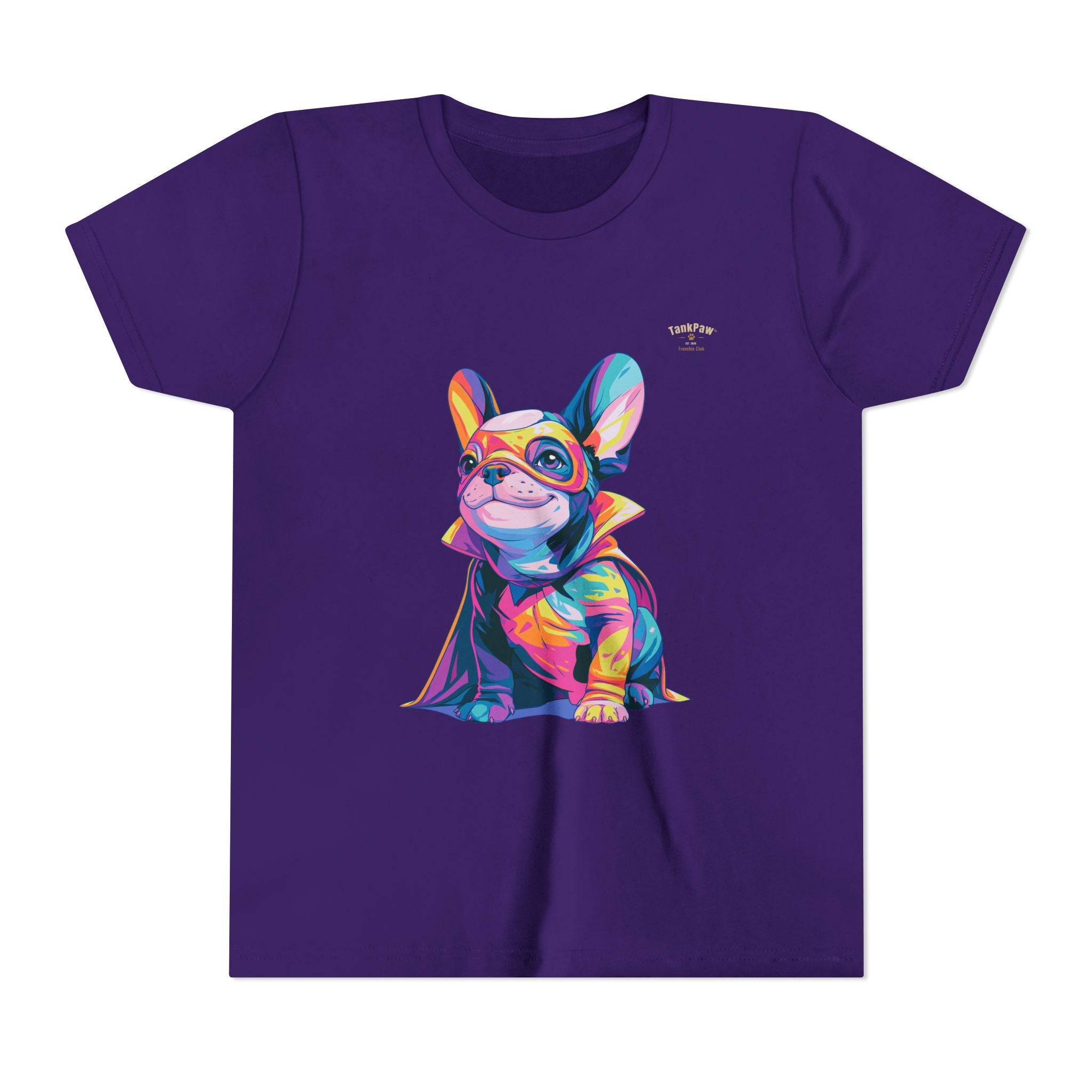 Kids Superhero French Bulldog Tee — Colorful Puppy Costume Youth Shirt