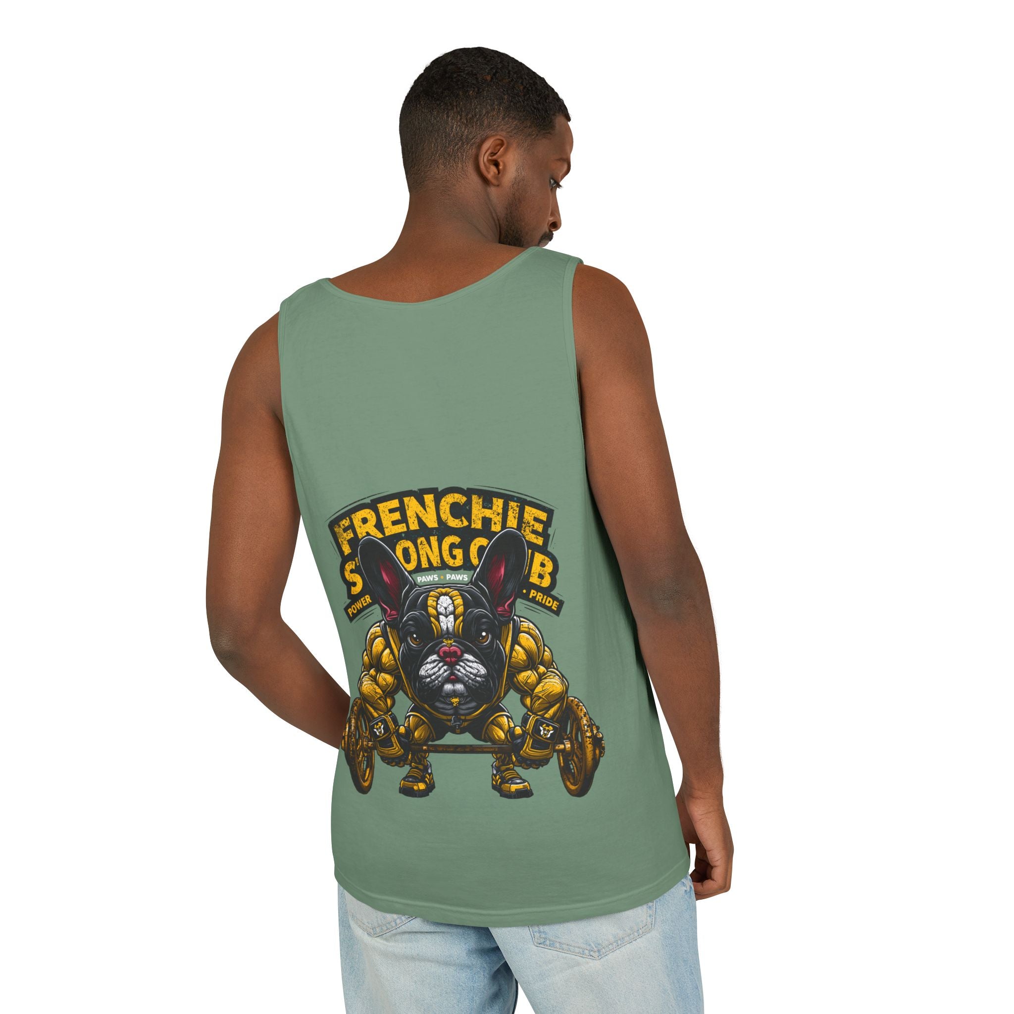 Power Paws Tank Top — "Frenchie Strong" Graphic Dog Fitness Tank