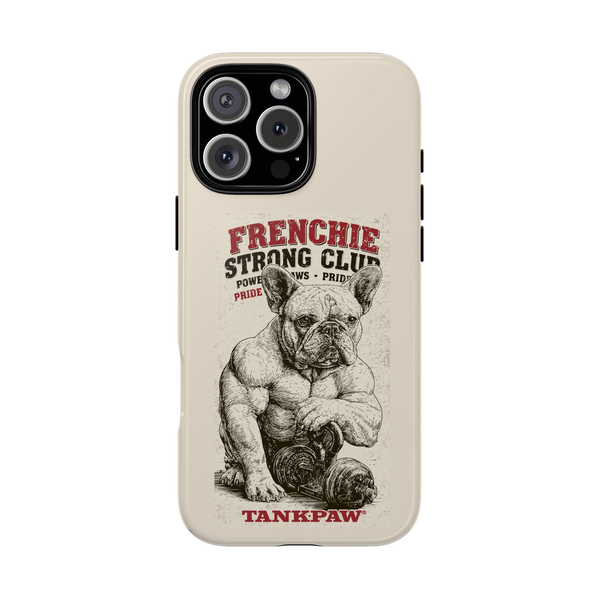 TankPaw® Frenchie Strong Club Premium Phone Case – Vintage French Bulldog Protective