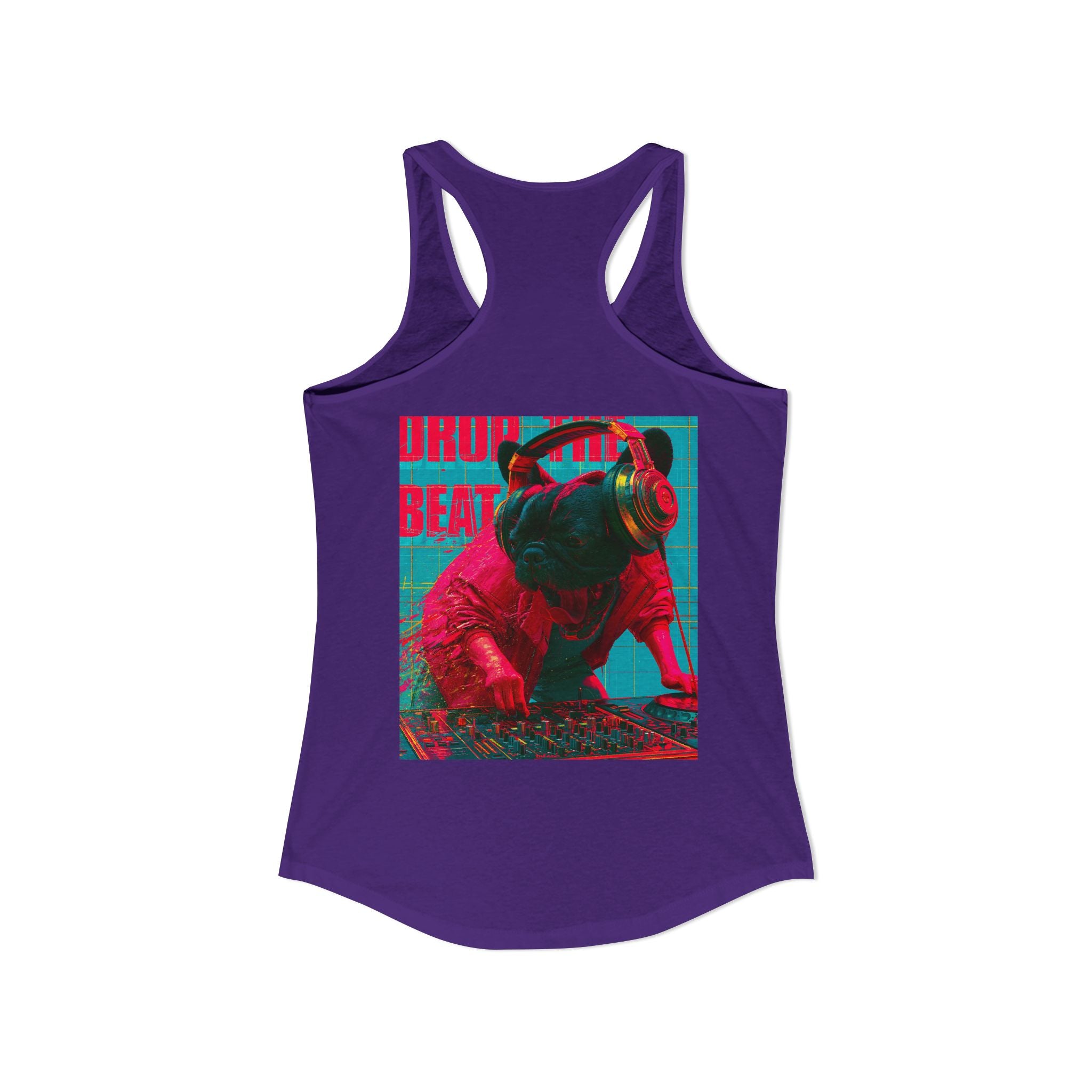TankPaw™ Women's Frenchie Graphic T-Shirt — "DJ Dog" Design — Music Festival Theme