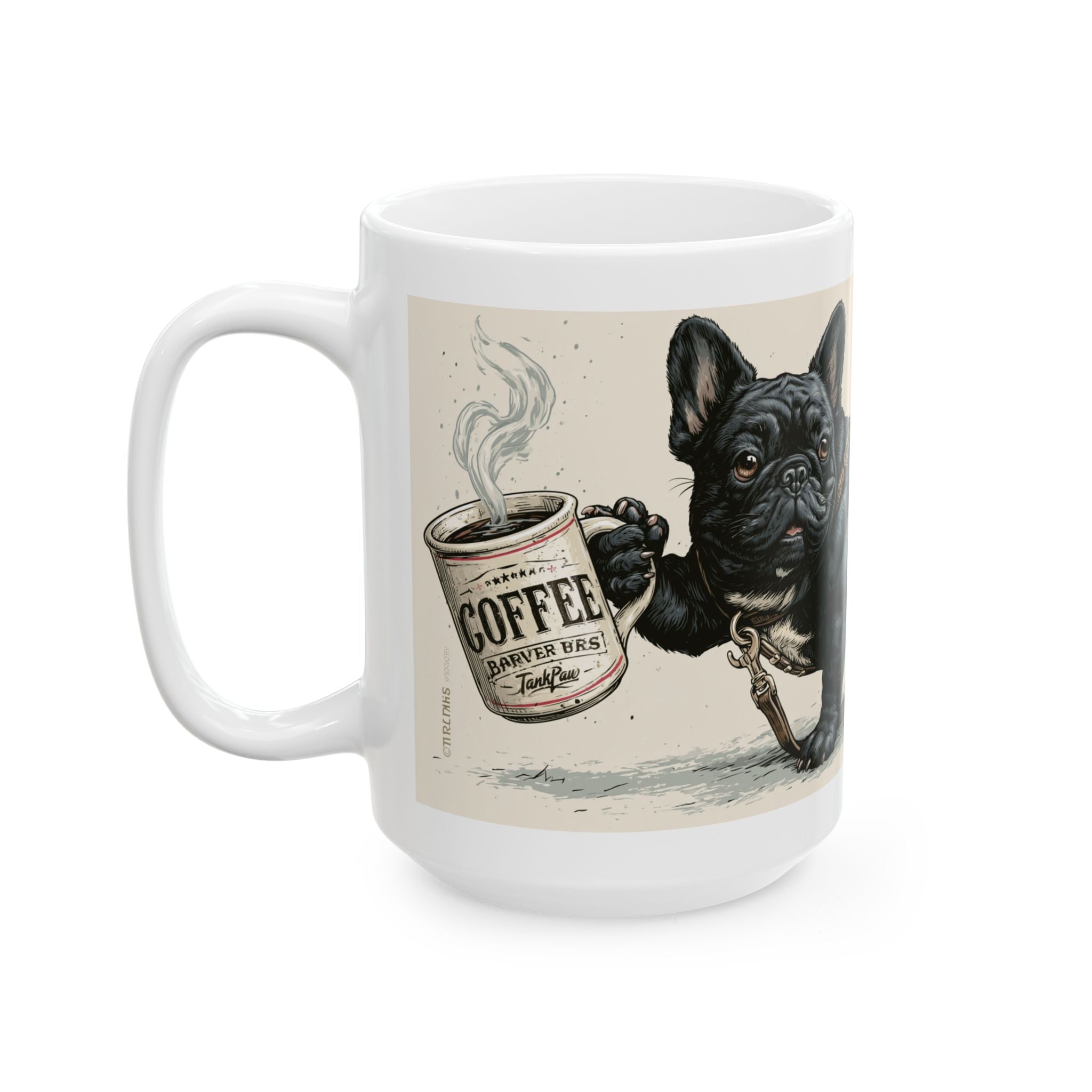 Frenchie Strong Club Coffee Mug | Vintage French Bulldog Ceramic Mug – TankPaw® (11oz/15oz)